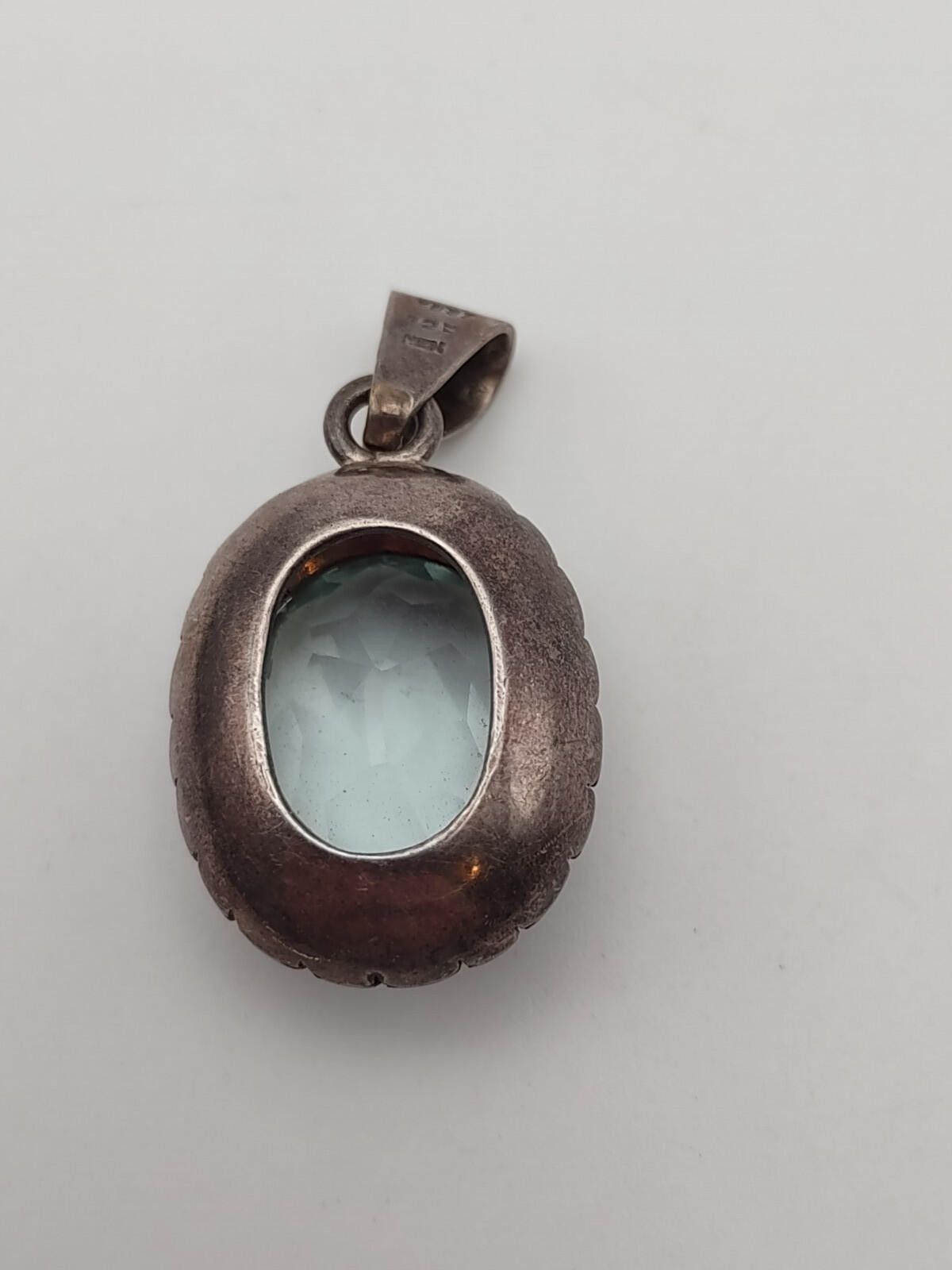 The Unbranded Brand Vintage Taxco-Style Sterling Silver Ice Blue Stone Pendant Size ONE SIZE - 6 Thumbnail