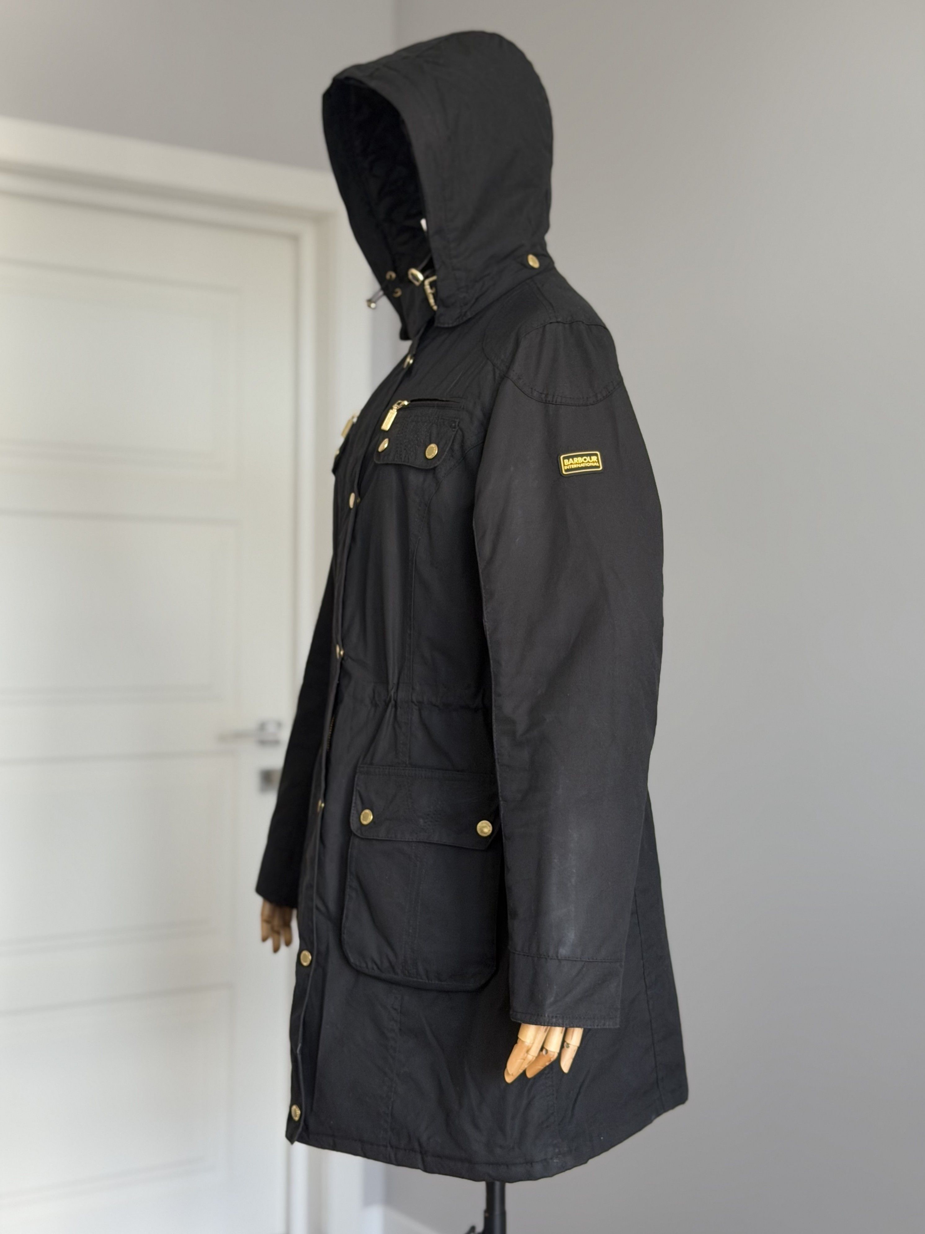 Barbour BARBOUR International SLIPSTREAM Wax Women's Hooded Jacket Size XL / US 12-14 / IT 48-50 - 6 Thumbnail
