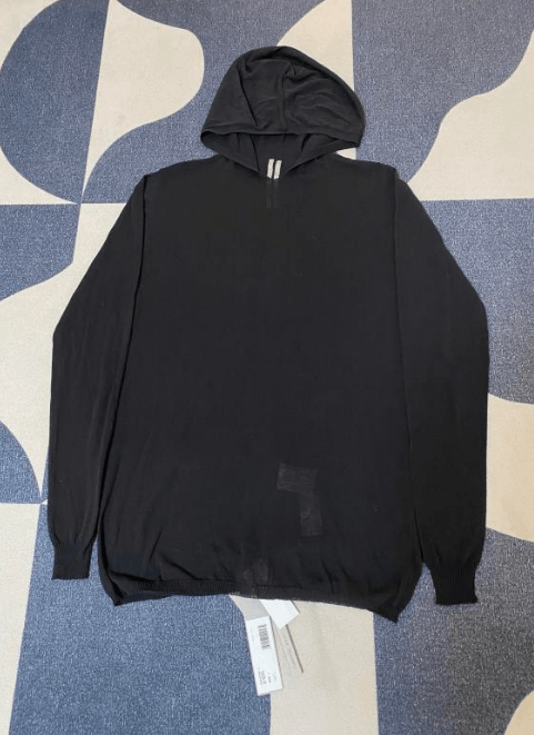 Rick Owens Rick Owens Men's Black Half-Zip Oversized Hoodie Size US L / EU 52-54 / 3 - 6 Thumbnail