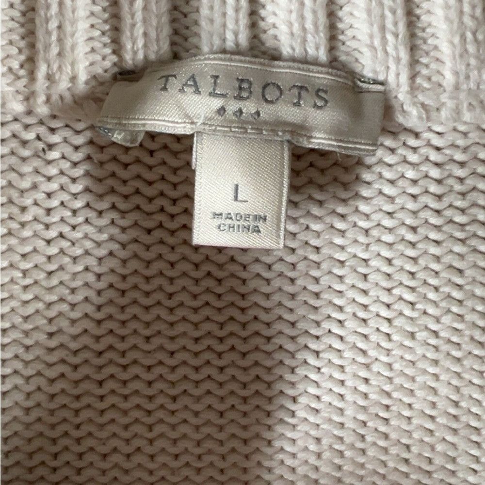 Talbots Talbots Cream Cable Knit Sweater Vest Large Size L / US 10 / IT 46 - 2 Thumbnail