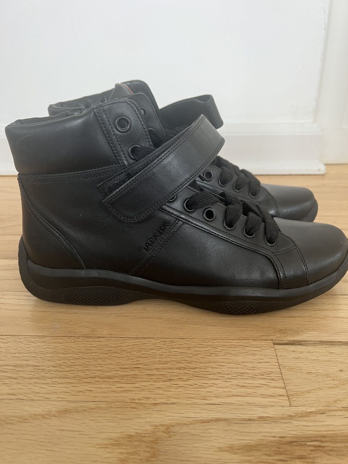 Prada PRADA Leather Americas Cup High-Top Sneaker Boots 4T2789 Size US 9.5 / EU 42-43 - 4 Thumbnail