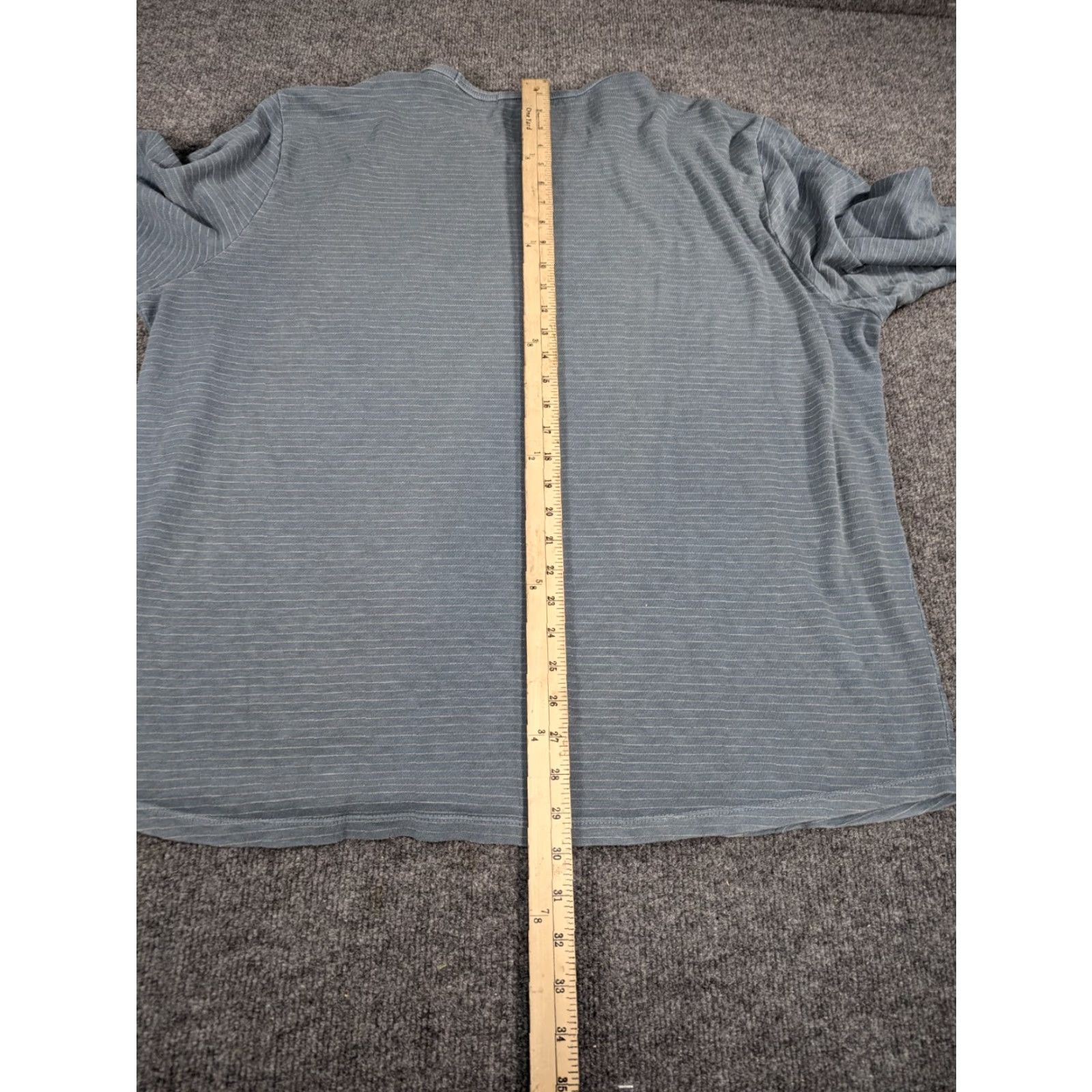 Marine Layer Marine Layer Shirt Men’s 2XL Long Sleeve Striped Navy Blue Henley Casual Pullover Lightweight Stretch Cotton Polyester Accents Logo Button Size US XXL / EU 58 / 5 - 5 Thumbnail