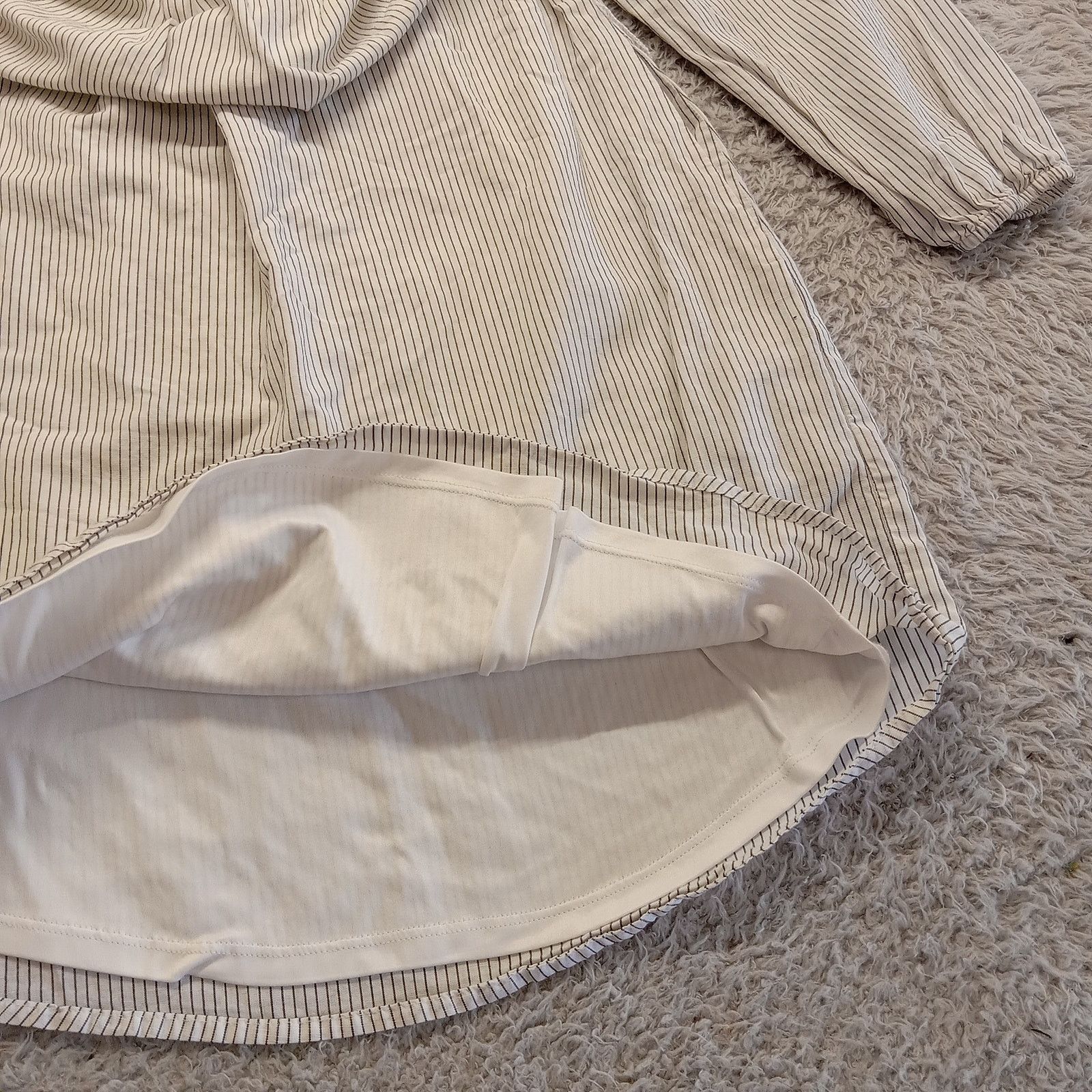 Express Express Off The Shoulder Dress XS Lined Pinstripe Pockets Size XS / US 0-2 / IT 36-38 - 3 Thumbnail