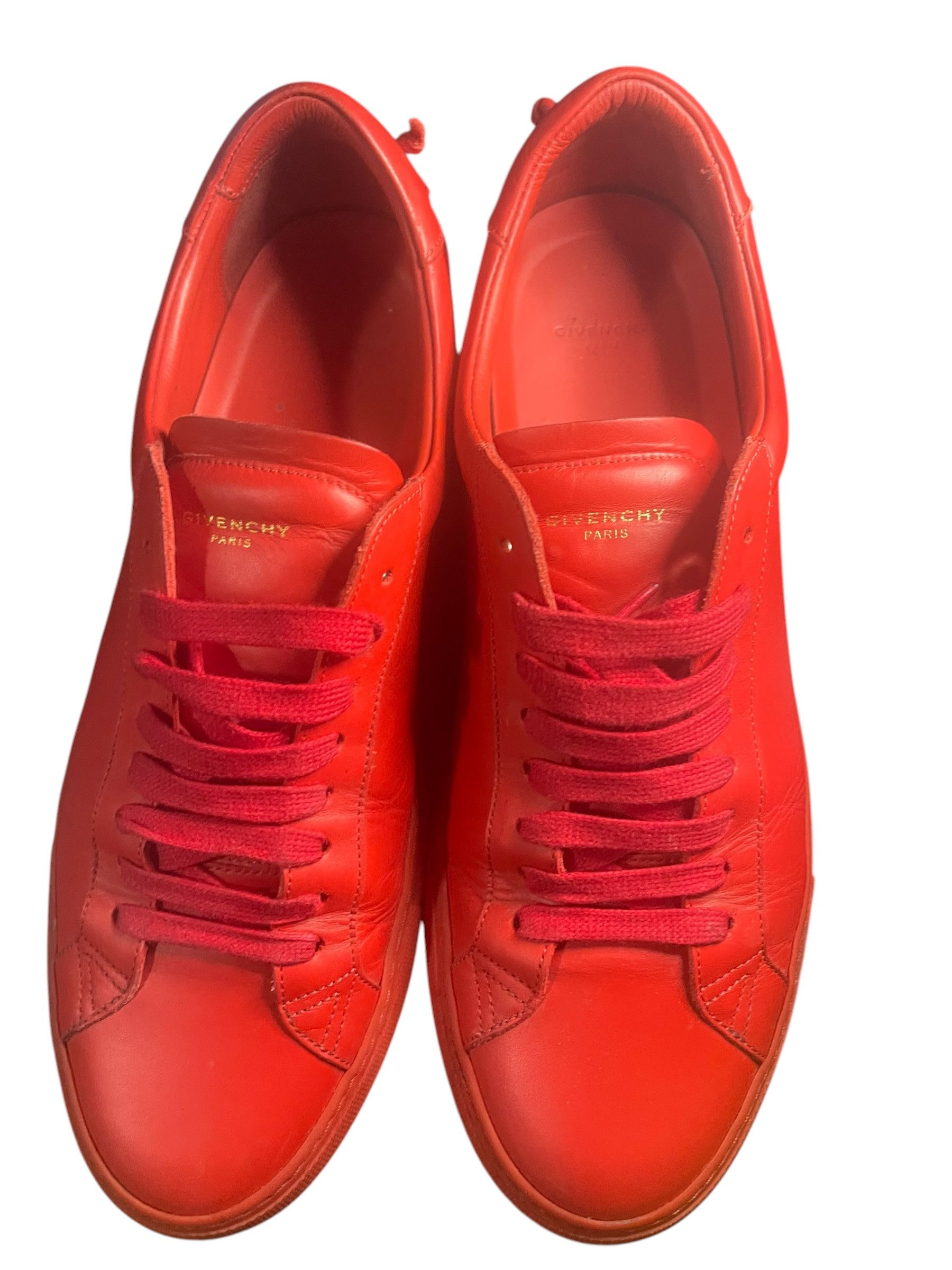 Givenchy Givenchy Paris Red Leather Low Top Sneakers EU43 Men's Shoes Size US 10 / EU 43 - 9 Thumbnail