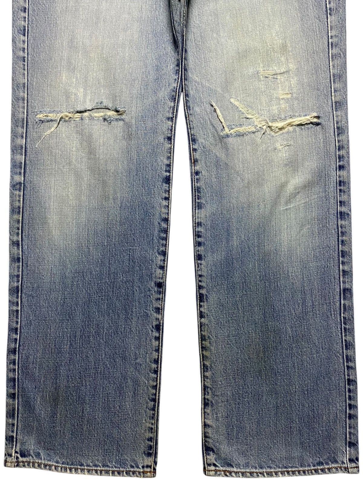 Japanese Brand Vintage Bobson Blue Faded Wash Distressed Loose Jeans Size US 31 - 5 Thumbnail