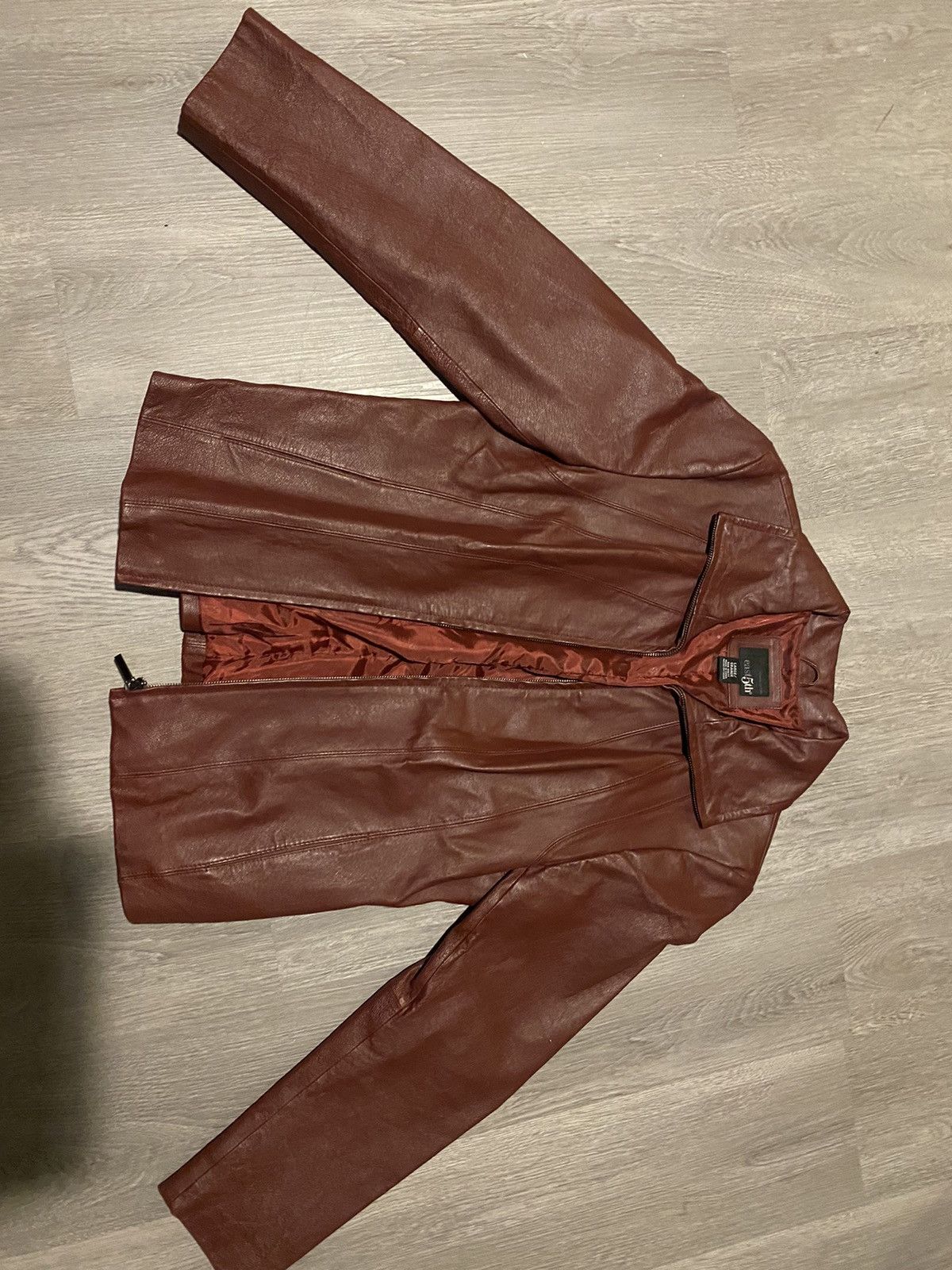 Vintage Leather jacket red Size L / US 10 / IT 46 - 1 Thumbnail