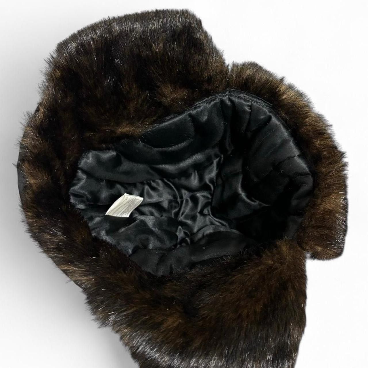 Japanese Brand Vintage Style Black Fur Trim Trapper Hat Size ONE SIZE - 6 Thumbnail