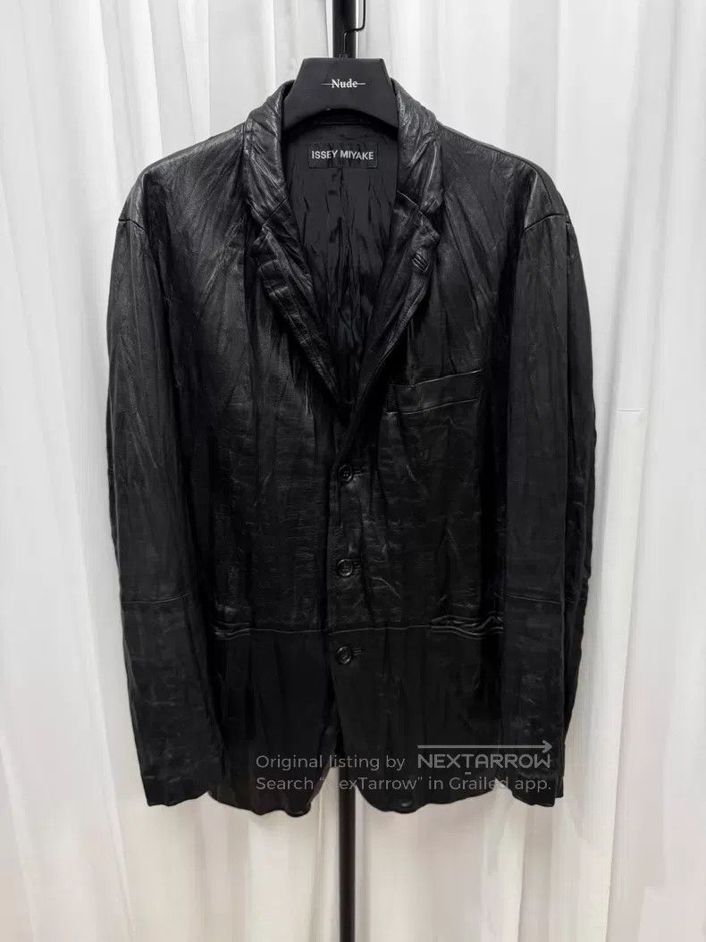 Issey Miyake Issey Miyake Leather Wrinkled Loose Jacket Size US M / EU 48-50 / 2 - 1 Thumbnail