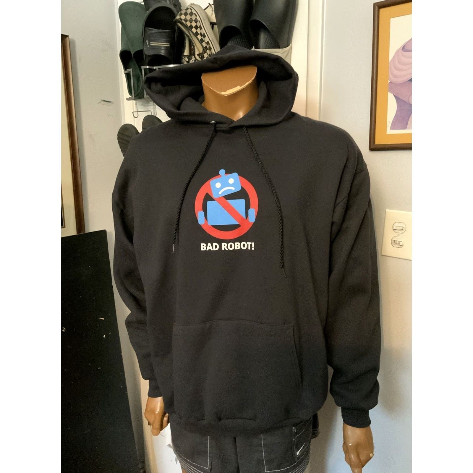Port & Company VINTAGE Bad Robot Skateboarding Graphic Navy Blue Fleece Pullover Hoodie XL Men XS? Size US XL / EU 56 / 4 - 7 Thumbnail