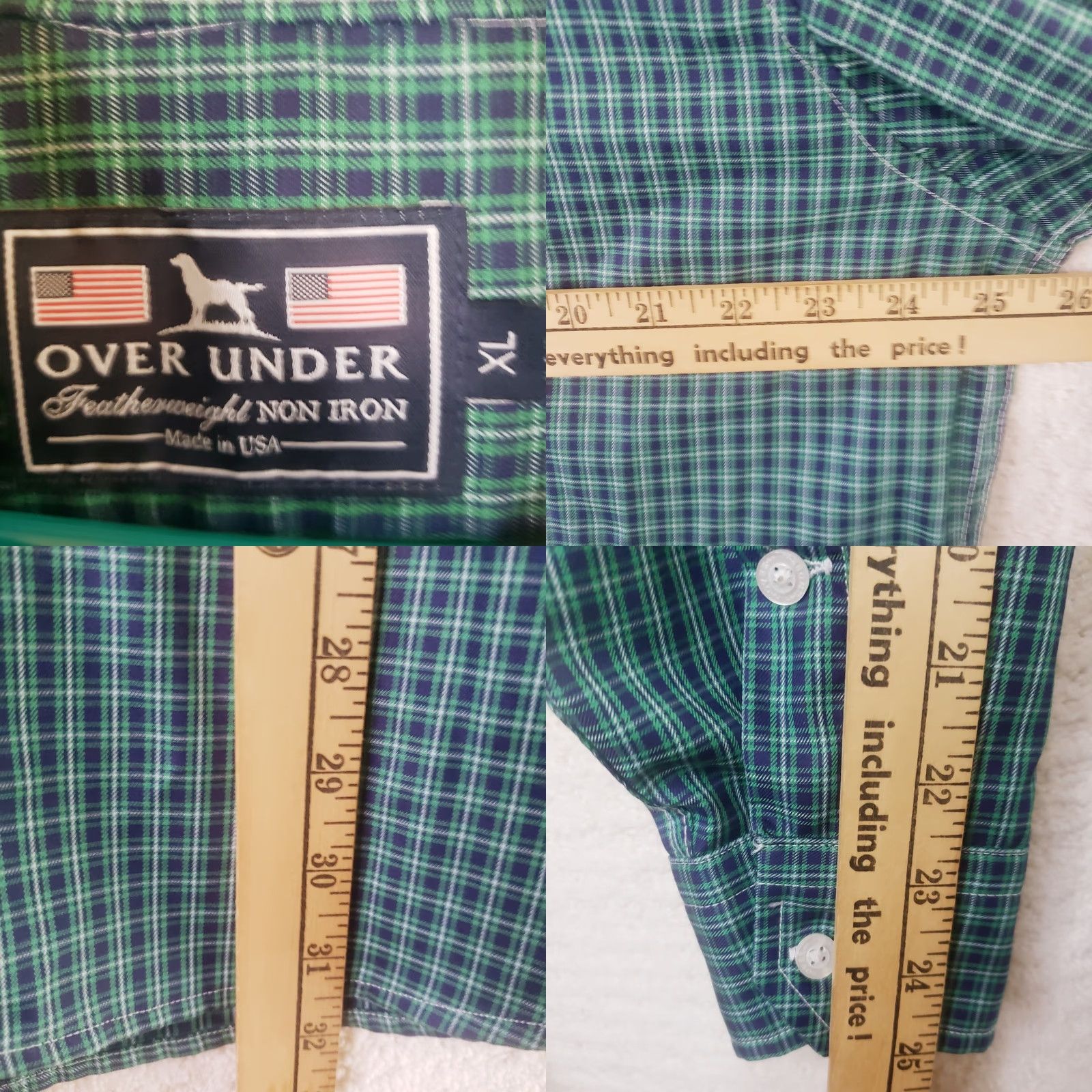 Undercover Over Under Button-Down Shirt XL Multicolor Plaid Non-Iron Embroidered Dog Logo Long Sleeve Button-Up Shirt Mens Size US XL / EU 56 / 4 - 9 Thumbnail
