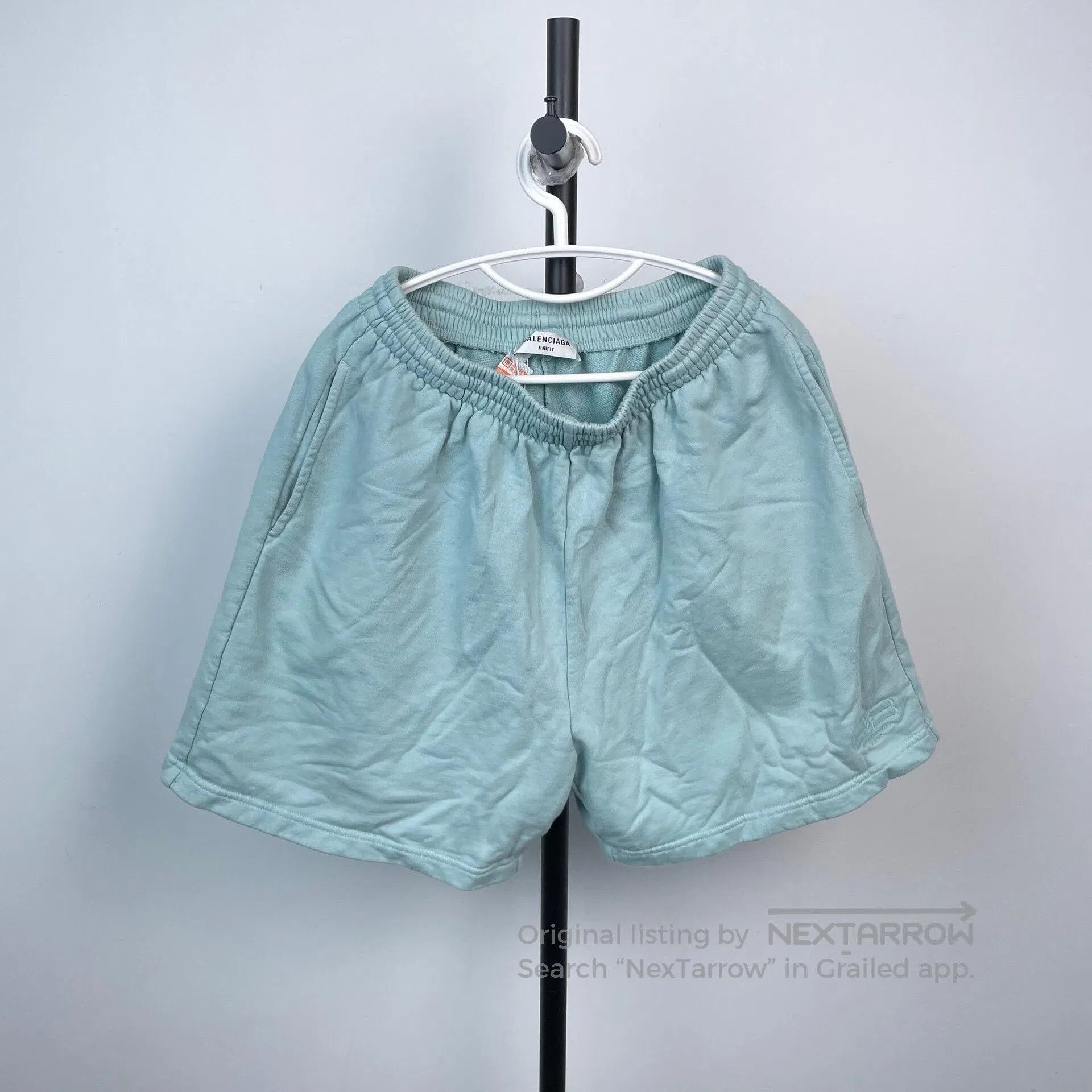 Balenciaga Balenciaga size M Ivory Blue Cola Embroidered Short Pants| Size US 27 - 1 Thumbnail