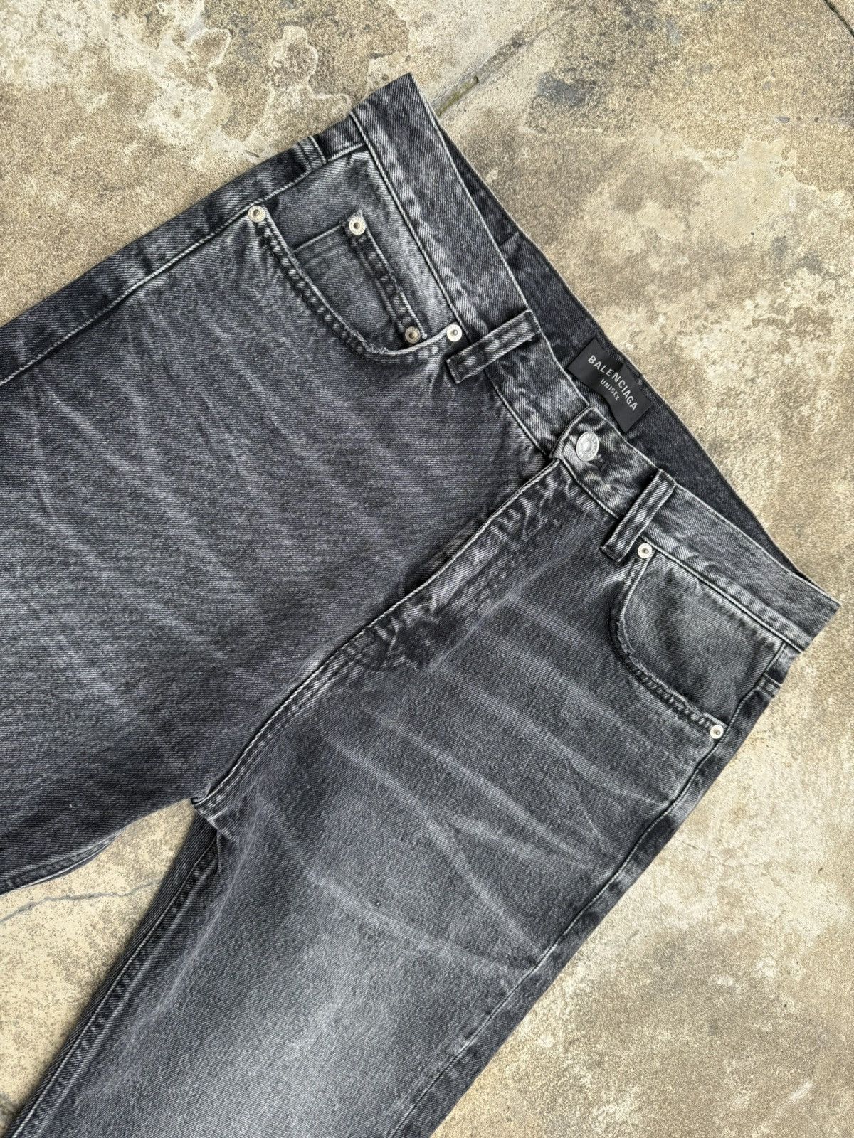 Balenciaga FW22 Lost Tape Flared Black Denim Size US 33 - 4 Thumbnail