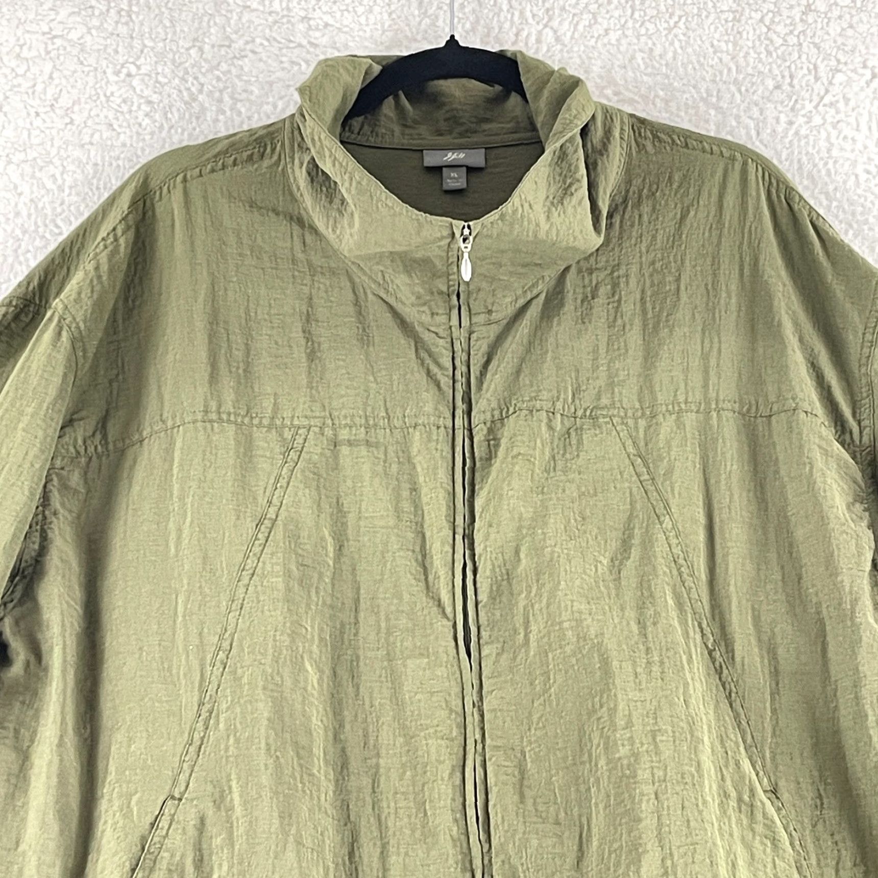 J. Jill J. Jill Jacket Womens Size XL Green Full Zip Long Sleeve Lightweight Mock Neck Size XL / US 12-14 / IT 48-50 - 3 Thumbnail