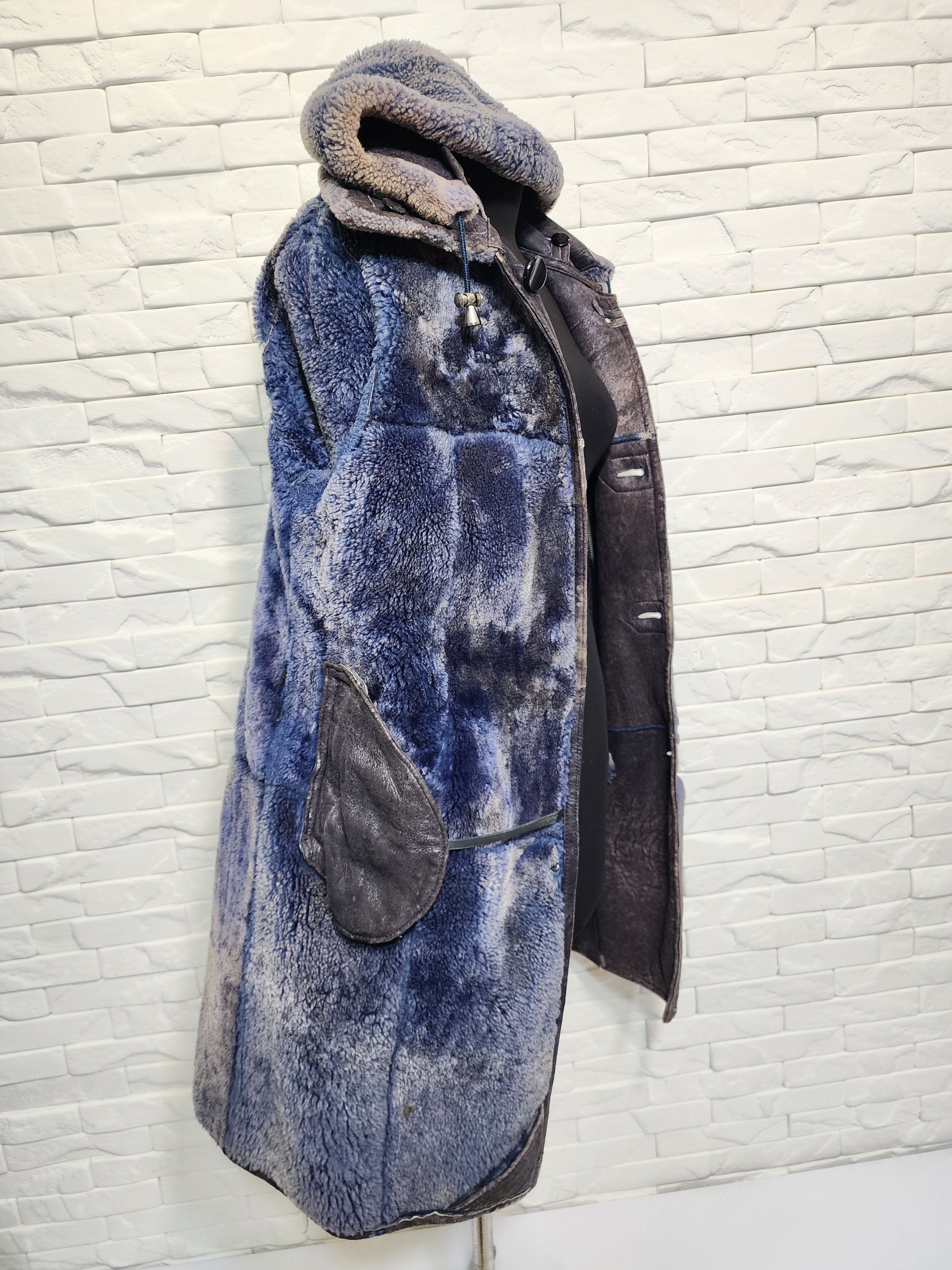 Furla Purple Sheepskin Coat: Women's Fur Winter Coat With Hood. Size XL / US 12-14 / IT 48-50 - 8 Thumbnail