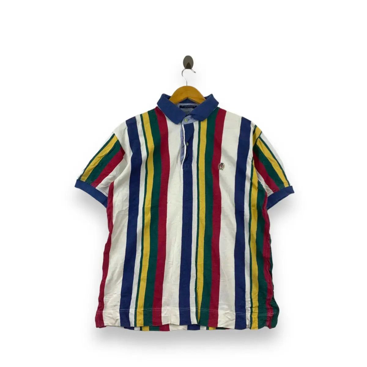 Tommy Hilfiger Vintage 90’ TOMMY HILFIGER Crest Cookie Logo Striped Size US L / EU 52-54 / 3 - 1 Thumbnail
