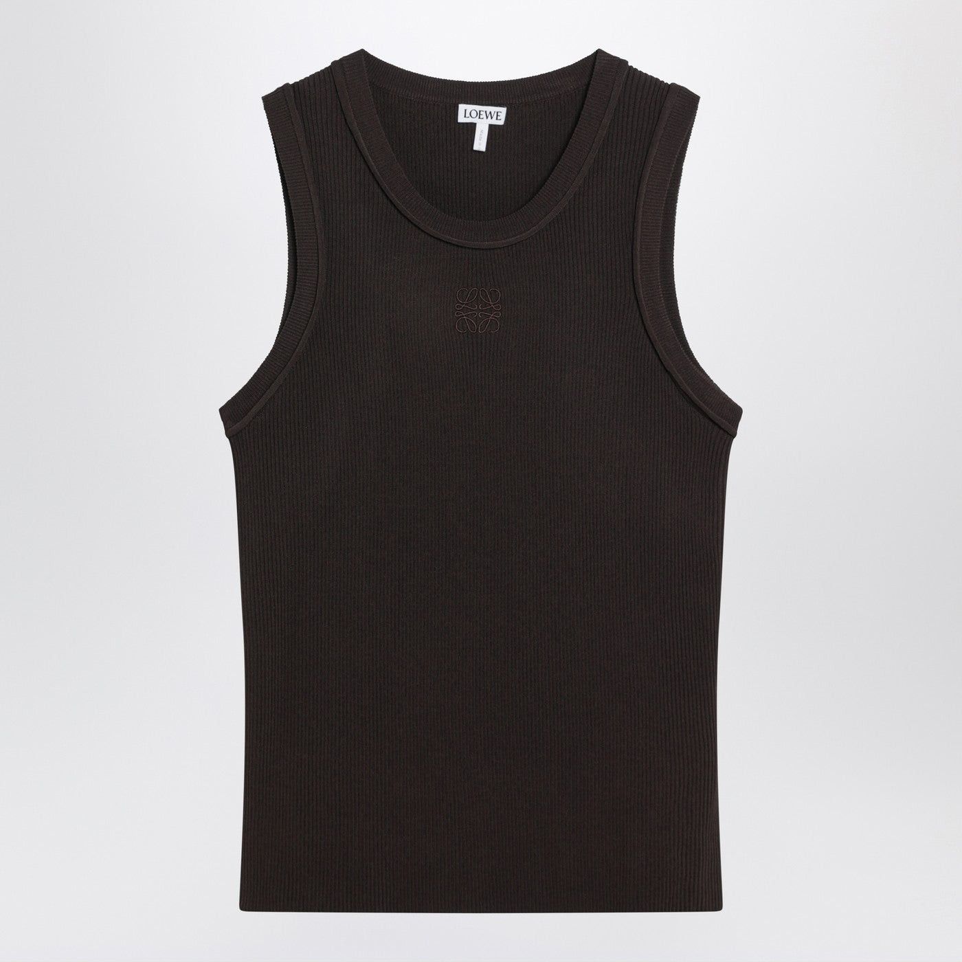 Loewe Loewe Brown Ribbed Viscose-Blend Tank Top Size L / US 10 / IT 46 - 1 Thumbnail