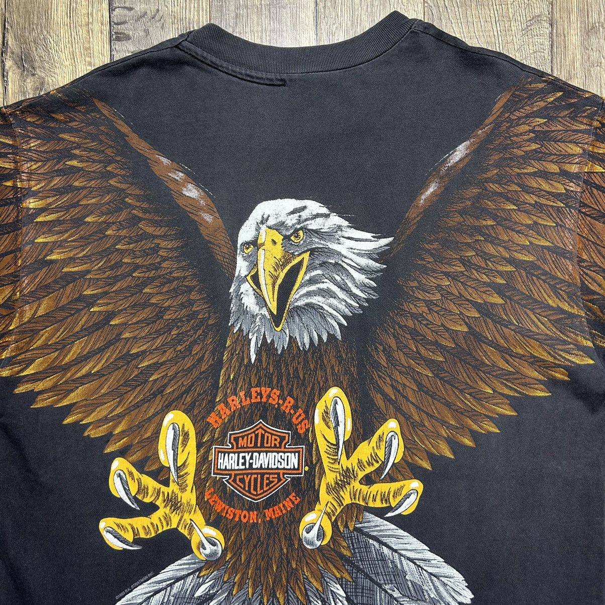 Harley Davidson × Vintage Vintage Harley Davidson 1993 All Over Print 90s T Shirt XL Size US XL / EU 56 / 4 - 7 Thumbnail