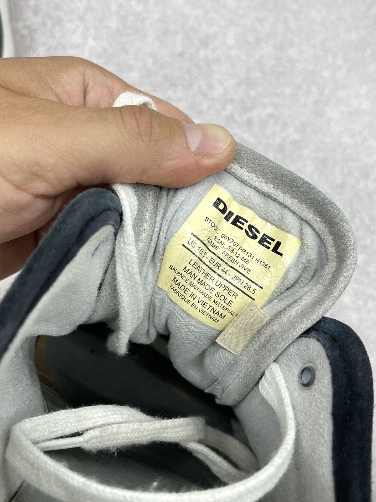 Diesel Mens Diesel Leather Low Sneakers Shoes White Size US 10.5 / EU 43-44 - 10 Thumbnail