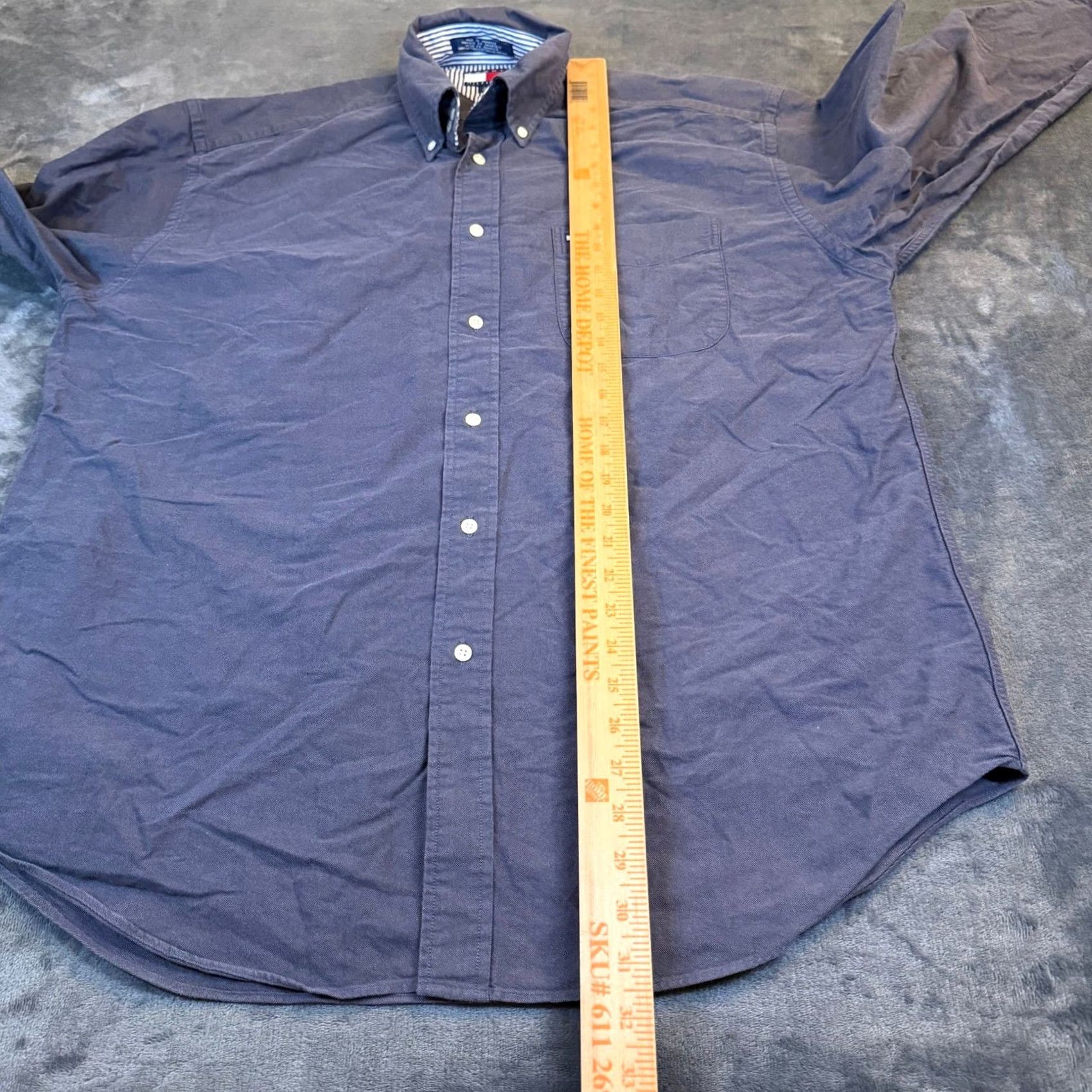 Tommy Hilfiger Tommy Hilfiger Oxford Button-Down Shirt Mens L Blue Long Sleeve Logo Pocket Size US L / EU 52-54 / 3 - 7 Thumbnail