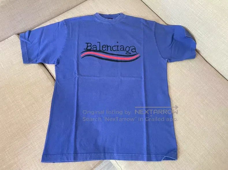 Balenciaga Balenciaga Navy Blue Coke T-Shirt Size US XS / EU 42 / 0 - 1 Thumbnail