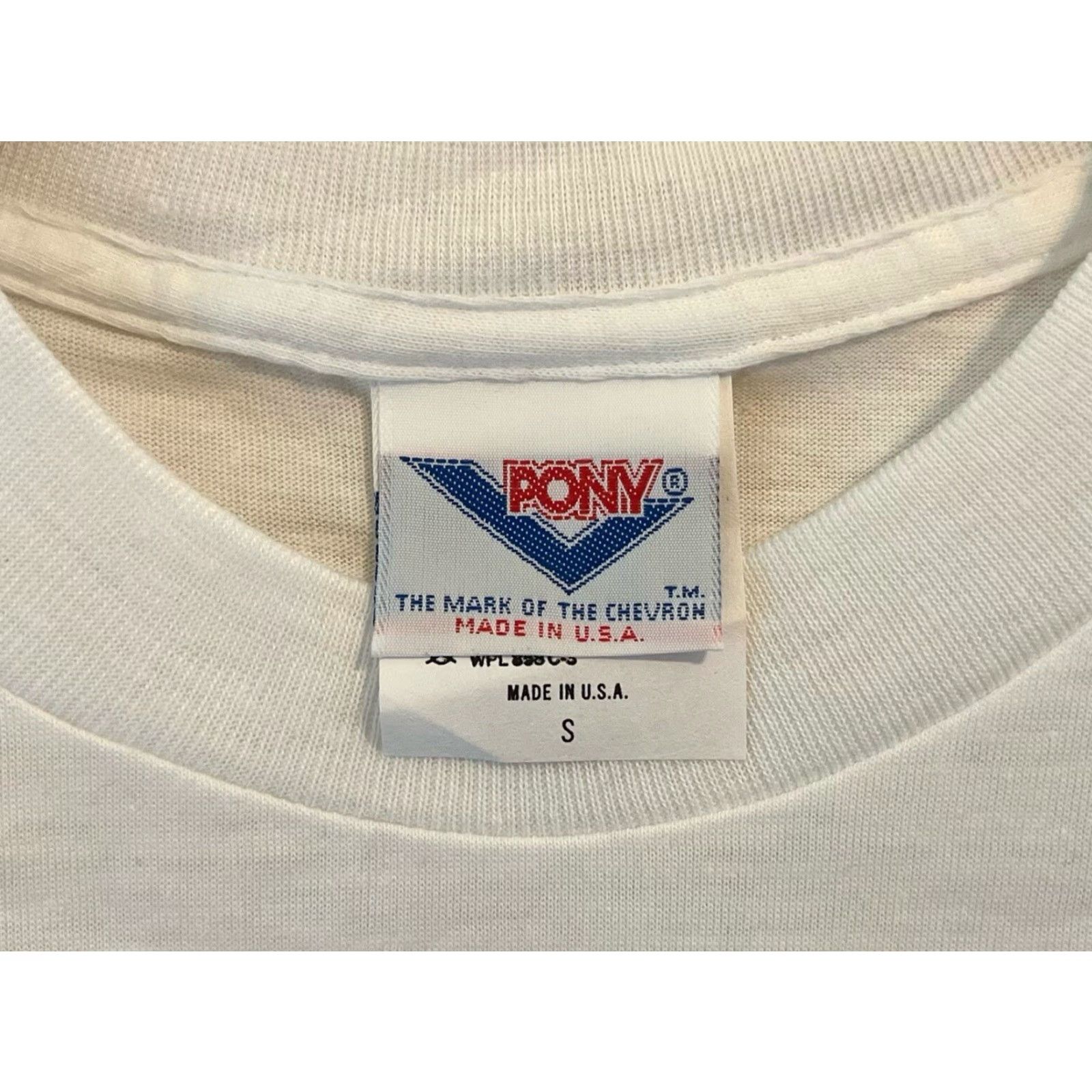 PONY VINTAGE PONY T-Shirt Mens Small 90s White Deadstock NWT Made in USA Lined Cotton Blend Crew Neck Graphic Size US S / EU 44-46 / 1 - 7 Thumbnail