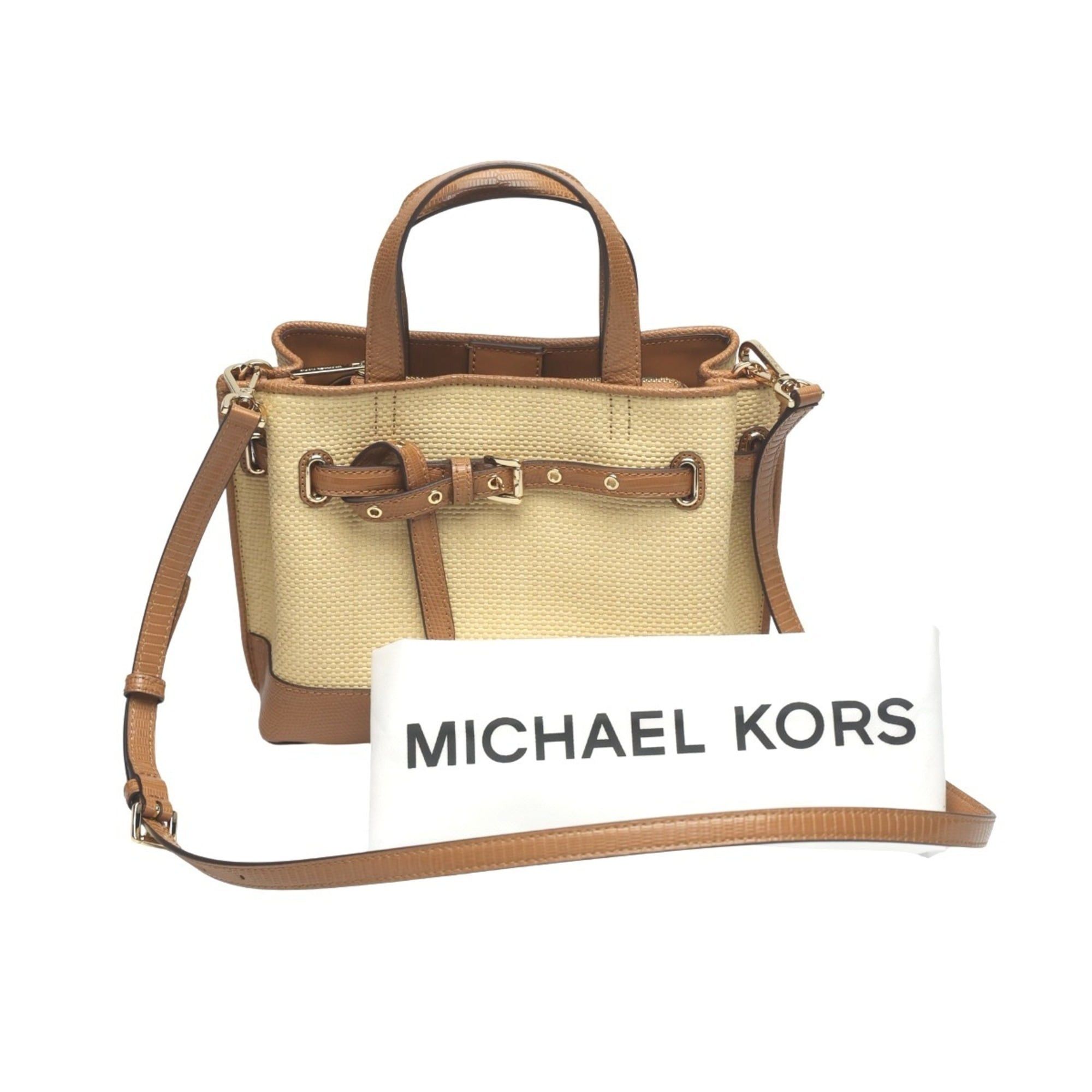 Michael Kors 2-Way Handbag/Shoulder Bag Polyurethane Brown 35T2GU5S1W1214