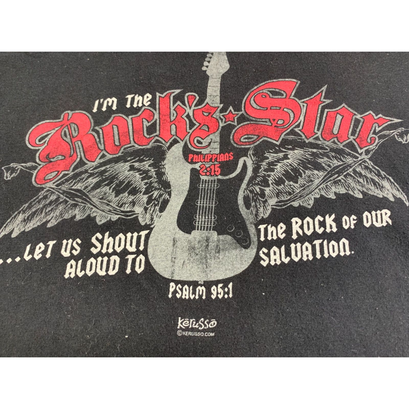 Vintage VINTAGE Kerusso T-Shirt Men Large Black I'M The Rock's Star Cotton Logo Graphic All Seasons Size US L / EU 52-54 / 3 - 3 Thumbnail