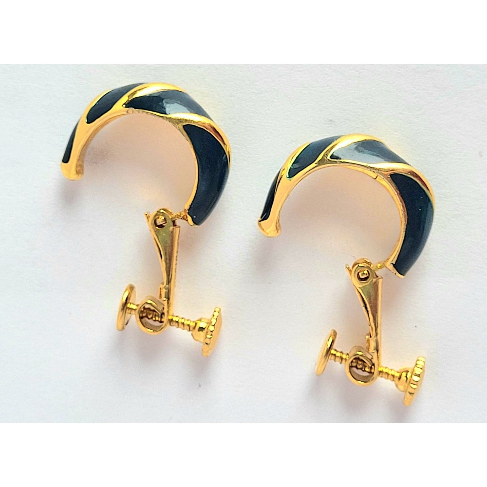 Other Vintage Napier Teal Lever Back Half Hoops Navy Blue Size ONE SIZE - 3 Thumbnail