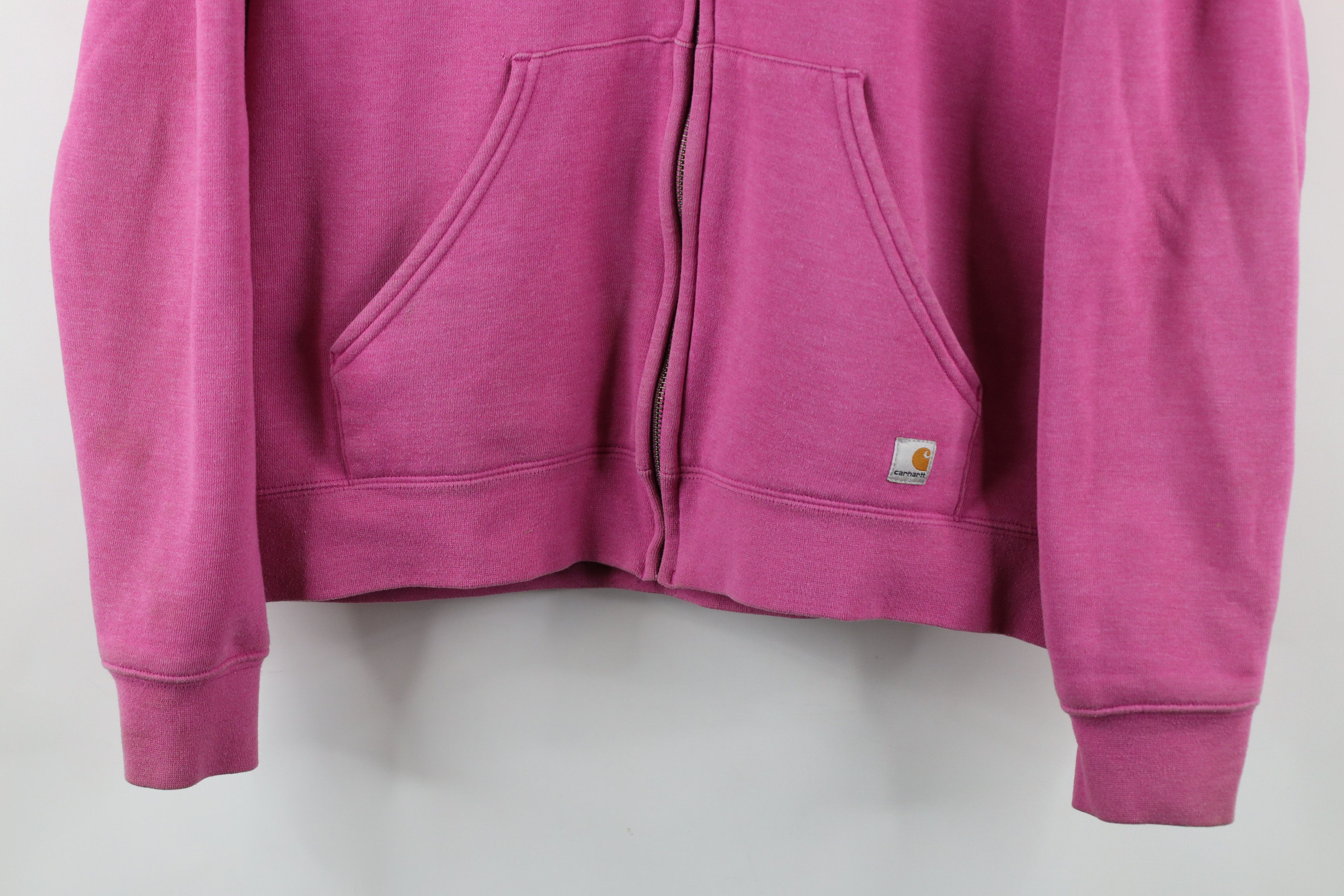 Carhartt × Vintage Vintage Carhartt Spell Out Full Zip Hoodie Sweatshirt Pink Size L / US 10 / IT 46 - 3 Thumbnail