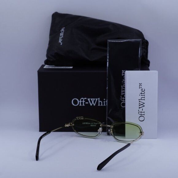 Off-White Off-White OERI13M MIAMI 7652 Sunglasses Gold Oval Frame Size ONE SIZE - 11 Thumbnail