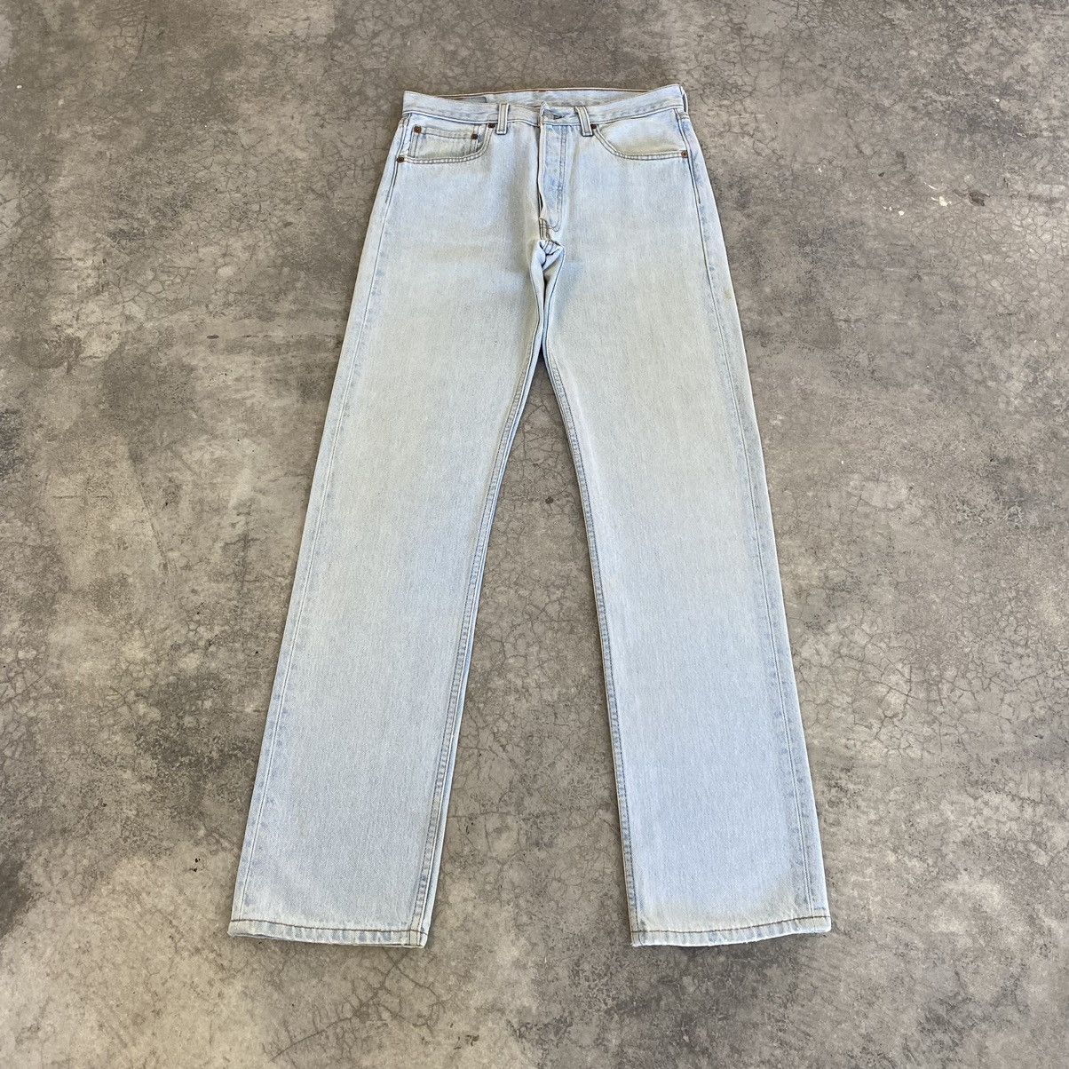 Levi's Vintage 90’s Levis 501 Light Blue Jeans Size US 31 - 2 Thumbnail