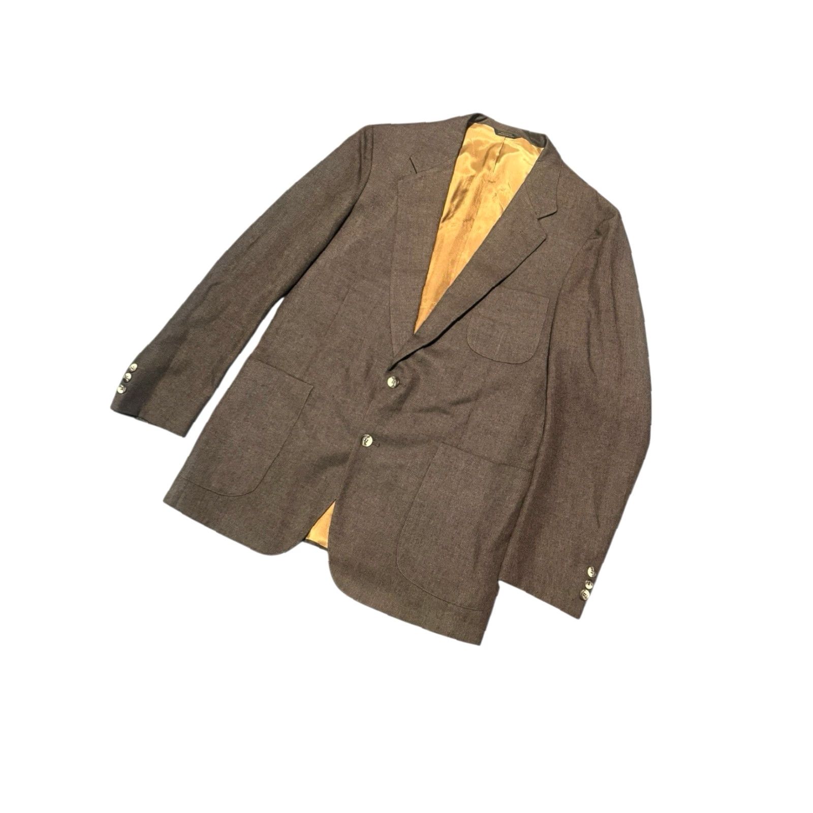 Levi's VINTAGE Levi's Blazer Mens 44R Brown Two-Button Sport Coat Jacket Preppy Size 44R - 4 Thumbnail