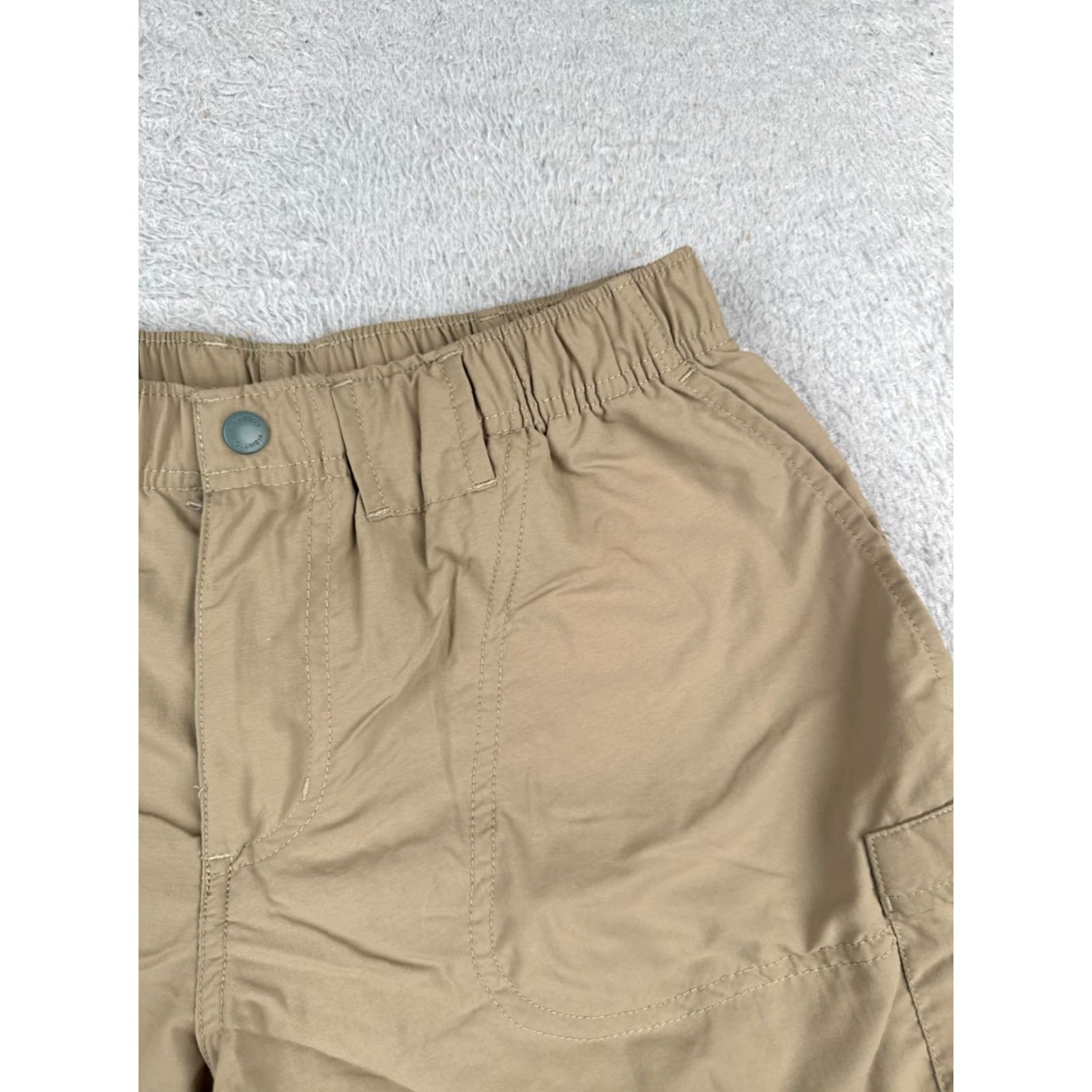 Vintage Columbia Shorts Women Small Beige Sandy River Cargo Nylon 30x6 Regular Elastic Waist Pockets 6 in Inseam Size 28" / US 6 / IT 42 - 5 Thumbnail