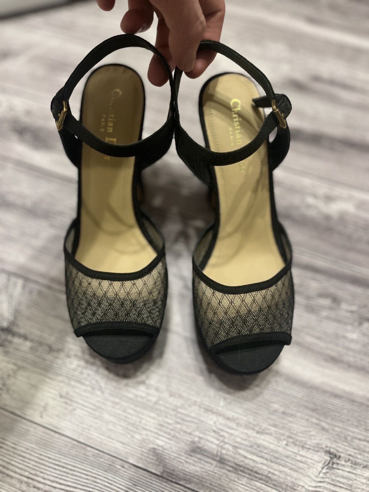Dior Christian Dior Black Mesh Platform Heels – Size 37D Size US 7 / IT 37 - 3 Thumbnail