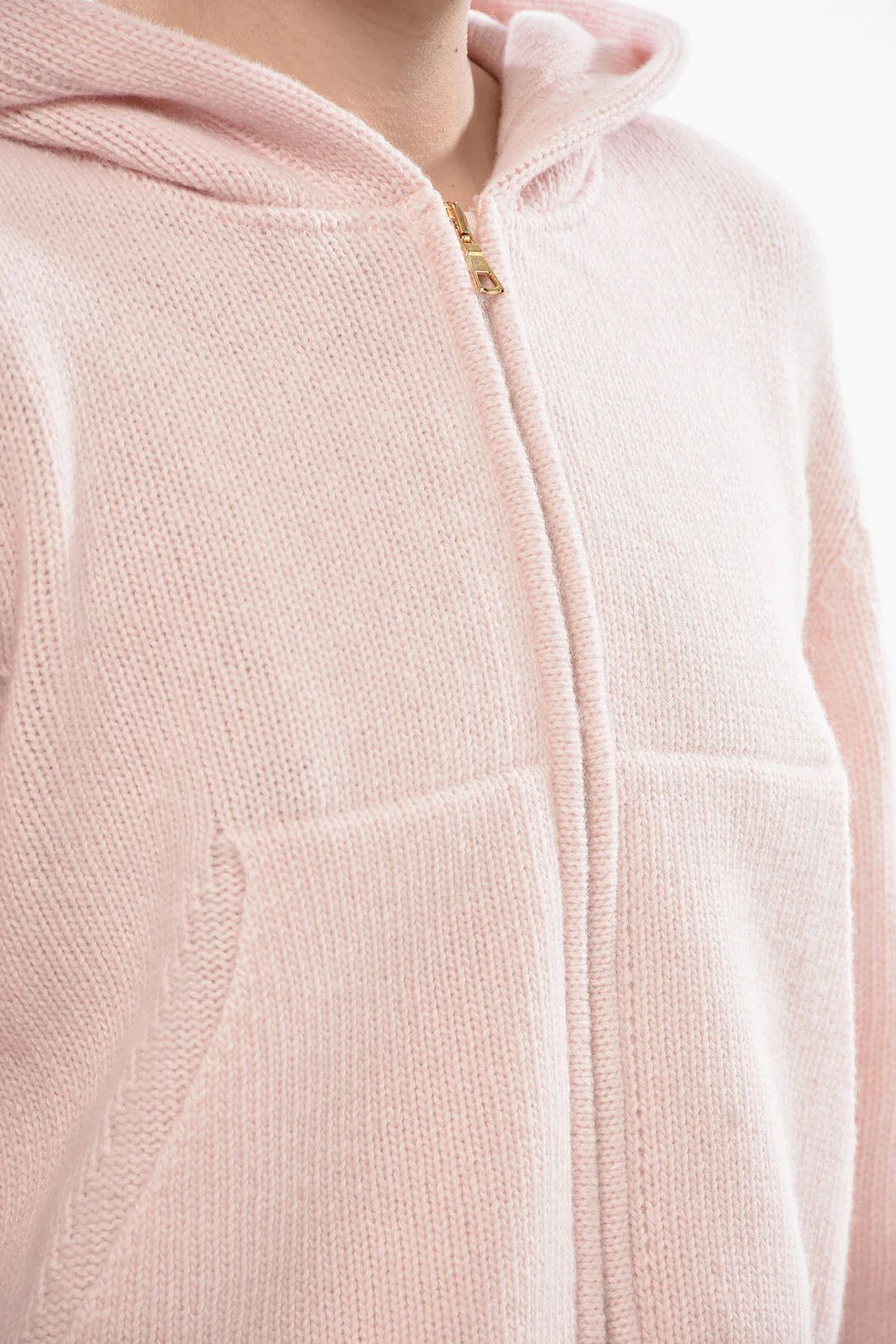 Palm Angels og1mm0326 Full-Zip Knit Hooded Sweater in Pink Size S / US 4 / IT 40 - 3 Thumbnail