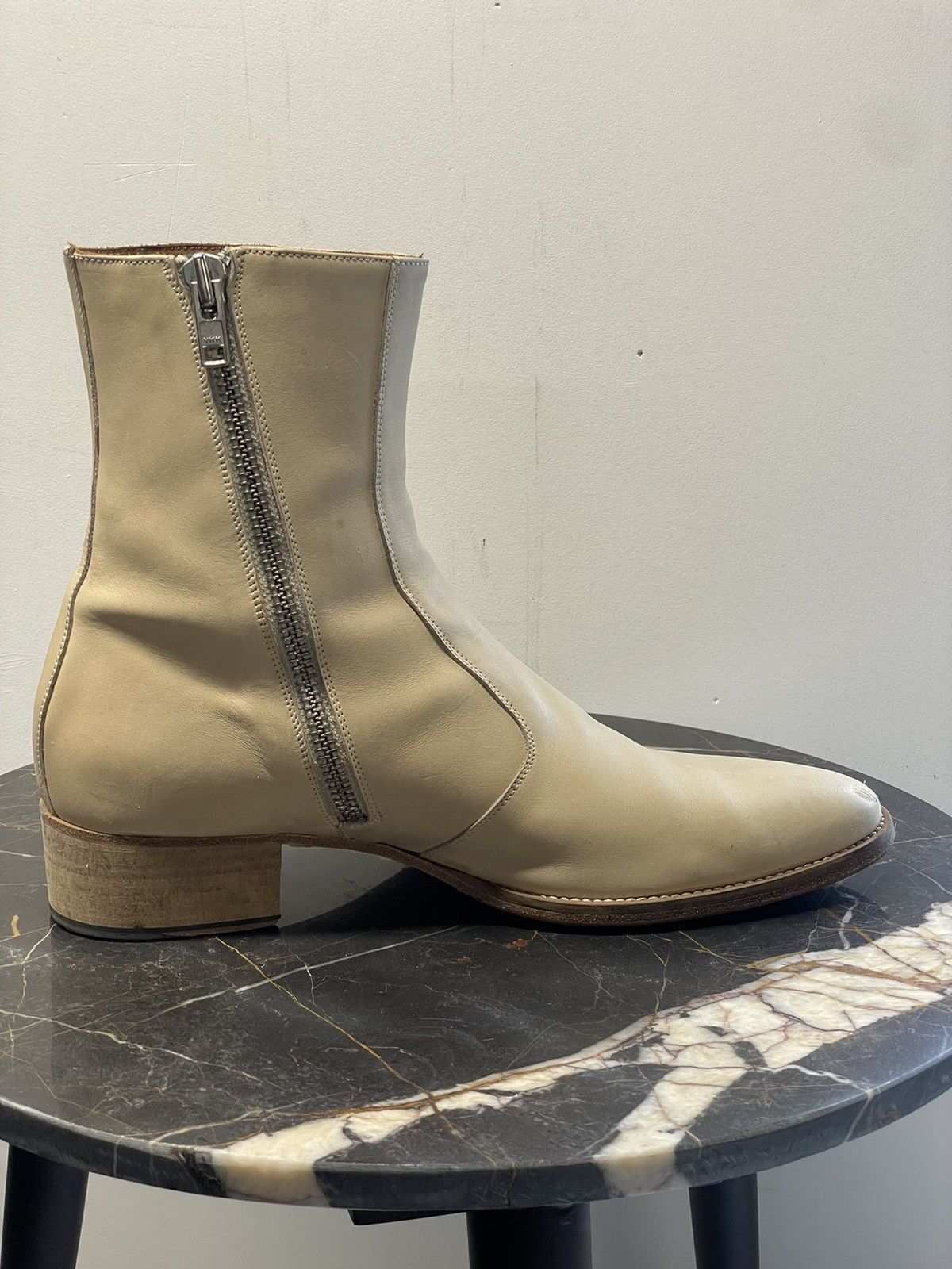 From The First Luca Natural Leather Side Zip Boots From The First Size US 13 / EU 46 - 3 Thumbnail