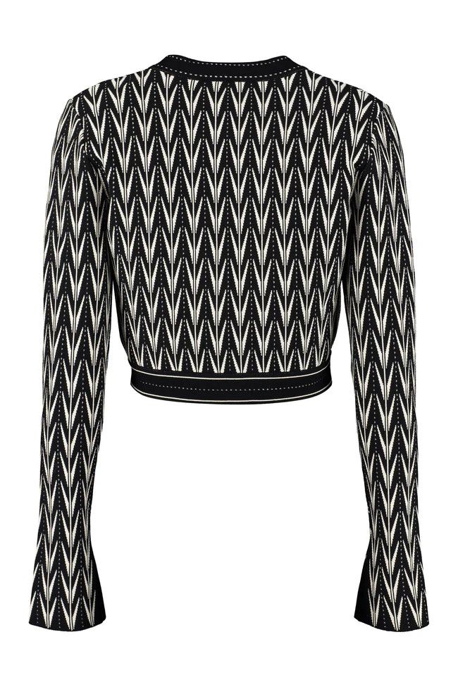 Alexander McQueen o1y0325 Cardigan in Black & Ivory Size M / US 6-8 / IT 42-44 - 2 Thumbnail