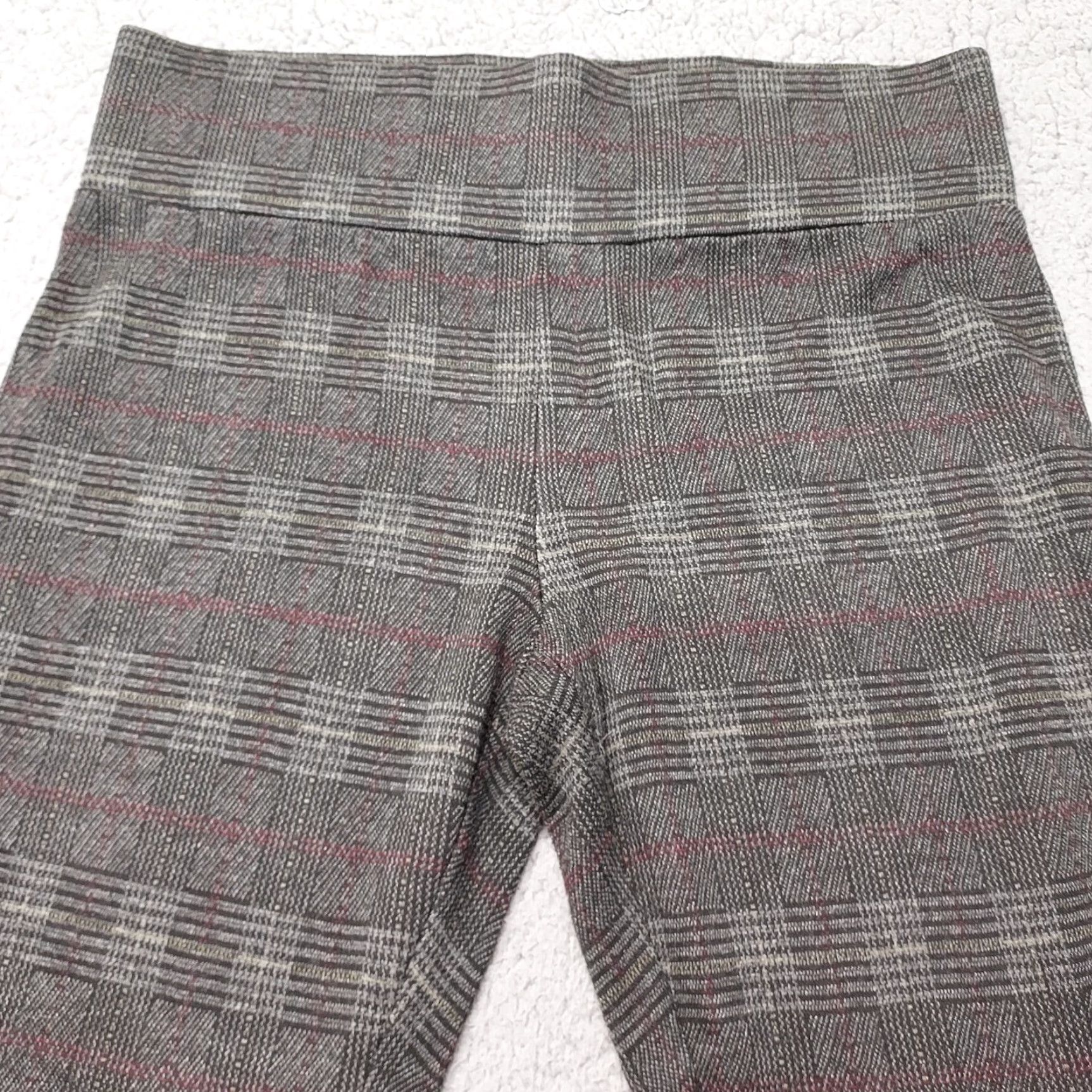 Vintage Tahari Women M Plaid High Waisted Leggings Pull On Pants Ankle Length Skinny Leg Style, Regular Fit, Cruise City Bohemian Preppy Size 32" / US 10 / IT 46 - 5 Thumbnail