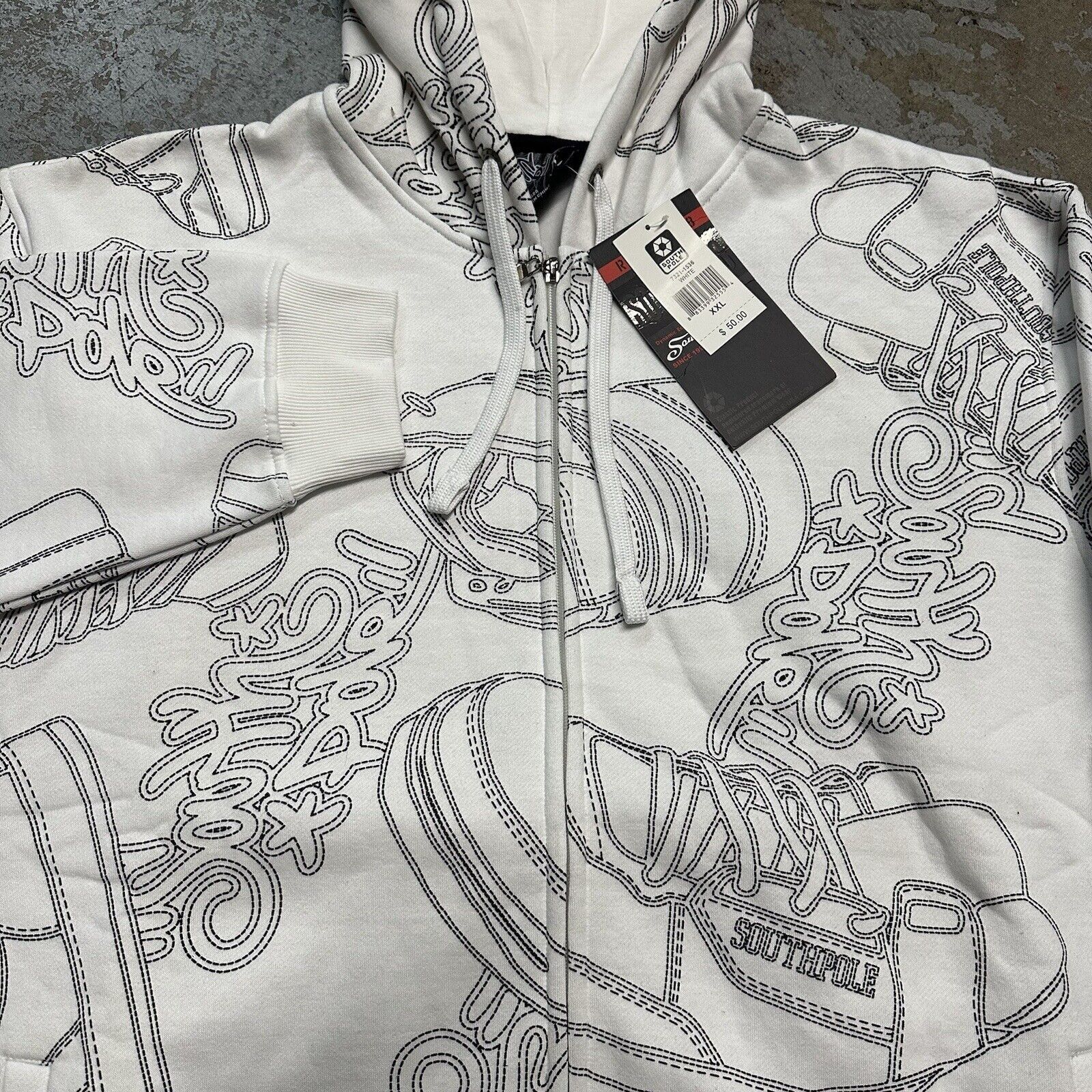 Ecko Unltd. × JNCO × Southpole NWT Vintage Y2K Southpole White Shoes AOP Hoodie XXL NEW Size US XXL / EU 58 / 5 - 2 Thumbnail