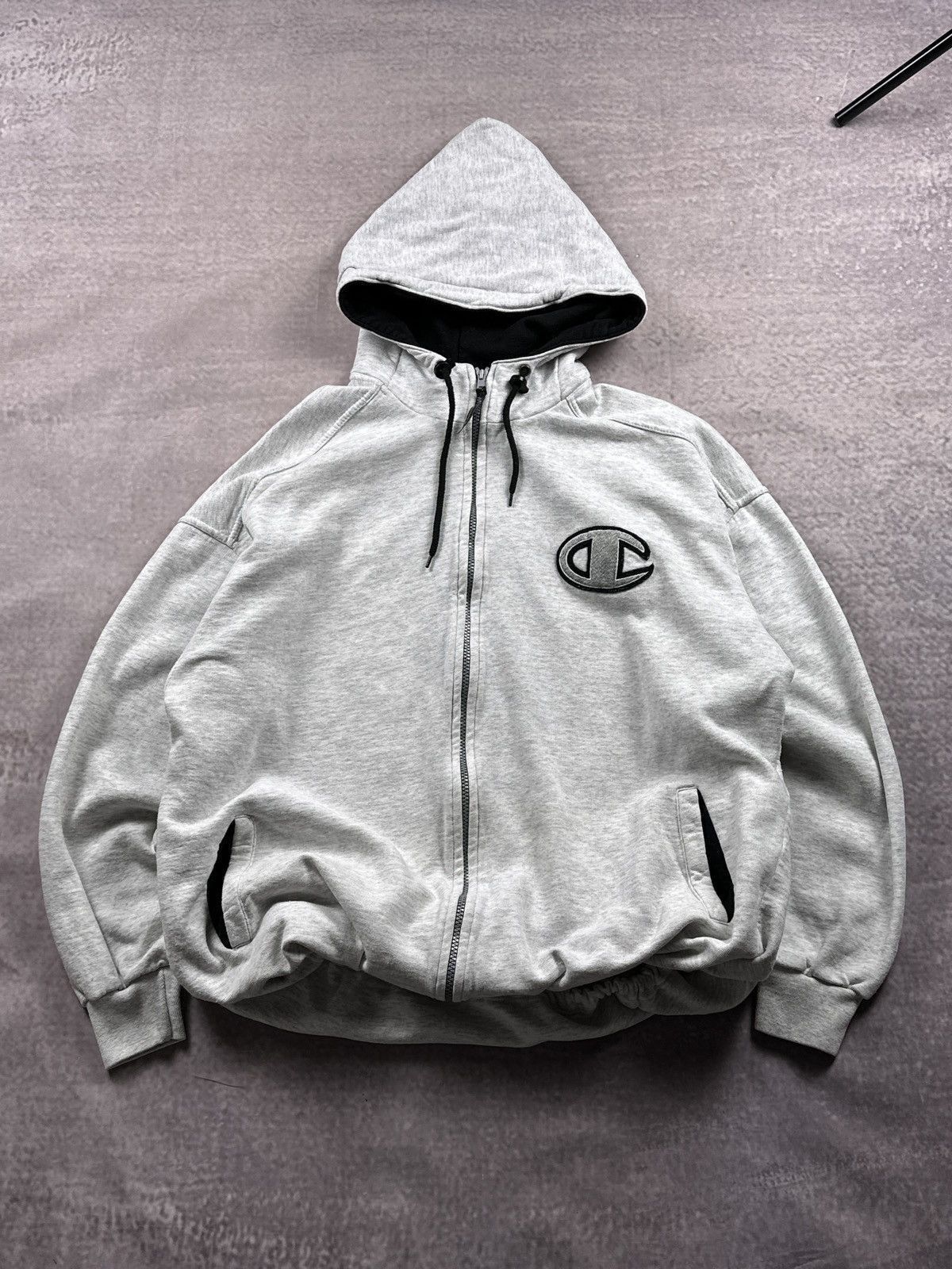 Champion Vintage 90 Champion Big Logo Oversized Zip Hoodie Size US XL / EU 56 / 4 - 1 Thumbnail
