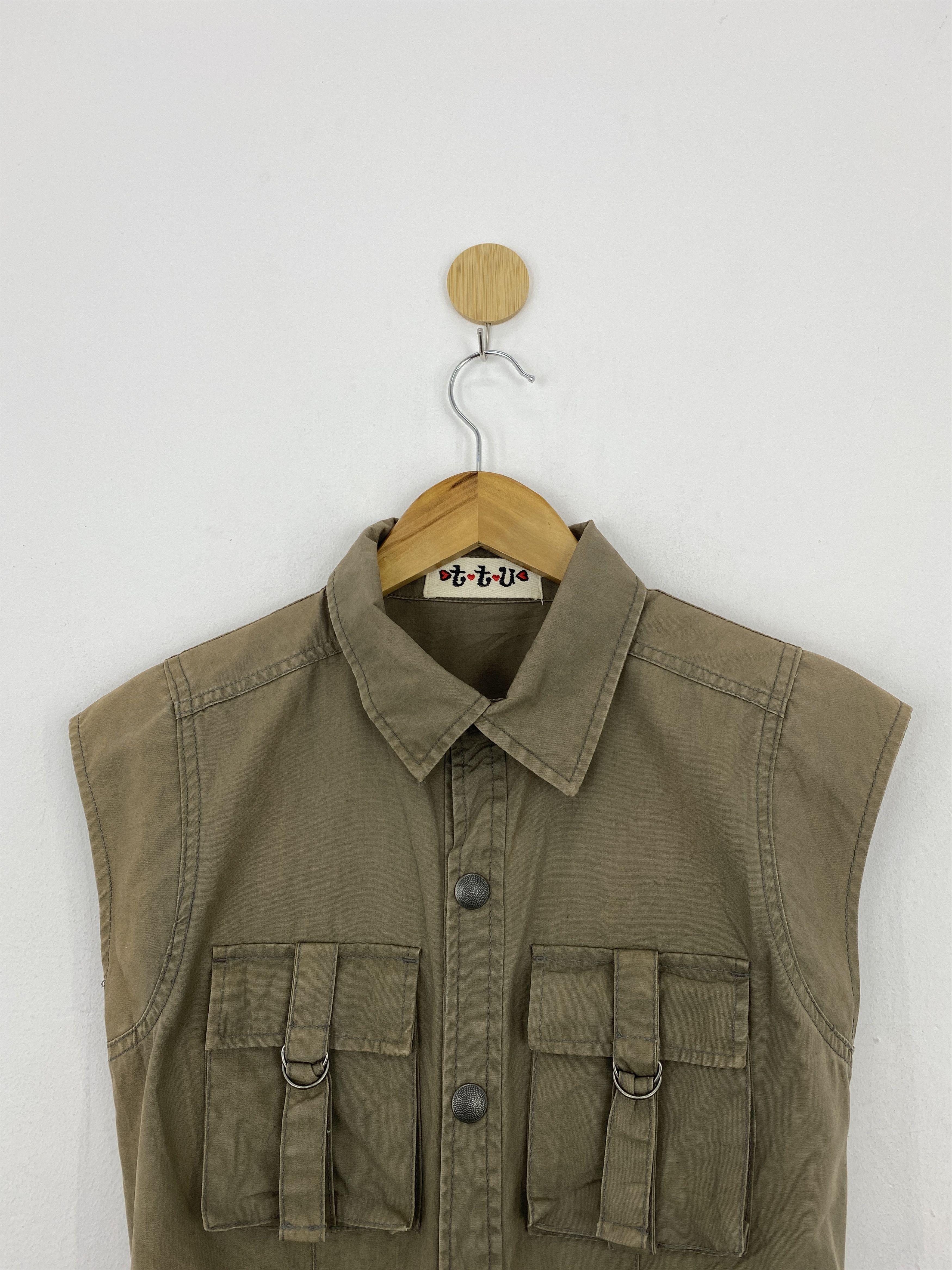 Japanese Brand Vintage Military Style Multi Pocket Denim Women Vest J1838 Size M / US 6-8 / IT 42-44 - 2 Thumbnail