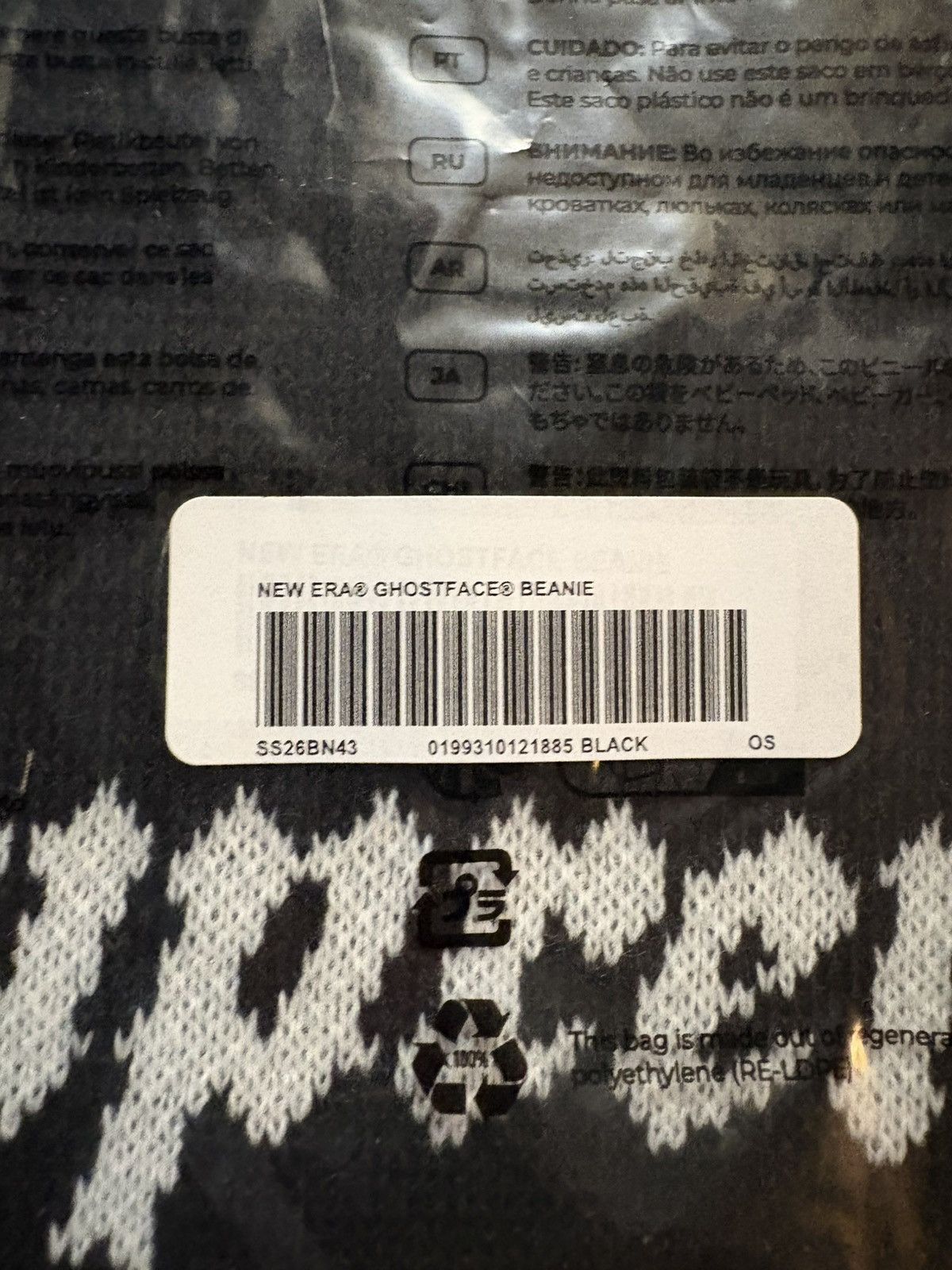 Supreme Supreme New Era Ghostface Beanie Black Size ONE SIZE - 3 Thumbnail