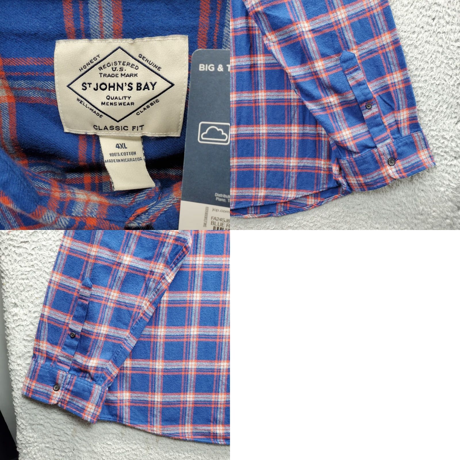 Vintage St. John's Bay Shirt Mens 4XL Multi Plaid Flannel Button-Up Casual Fall Winter Size US XXL / EU 58 / 5 - 8 Thumbnail