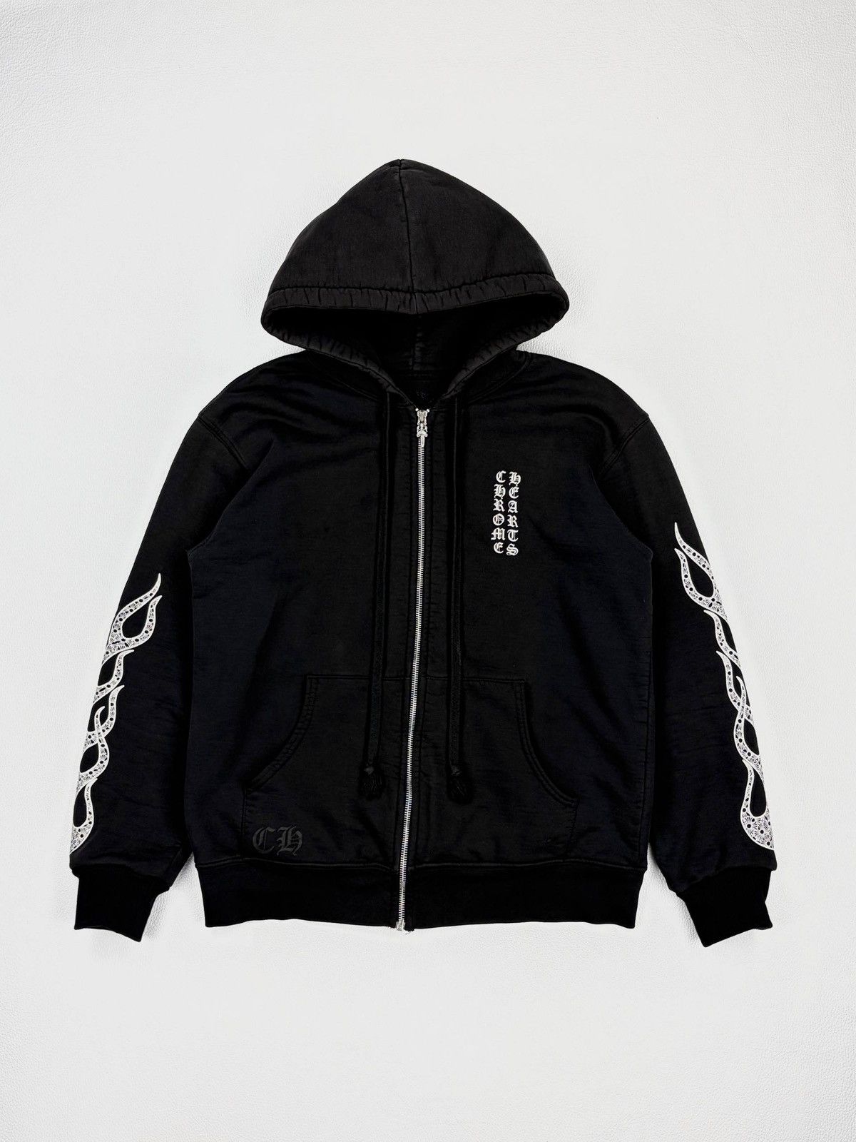 Chrome Hearts Vintage Chrome Hearts Flame Termal Zip hoodie M size Size US M / EU 48-50 / 2 - 1 Thumbnail