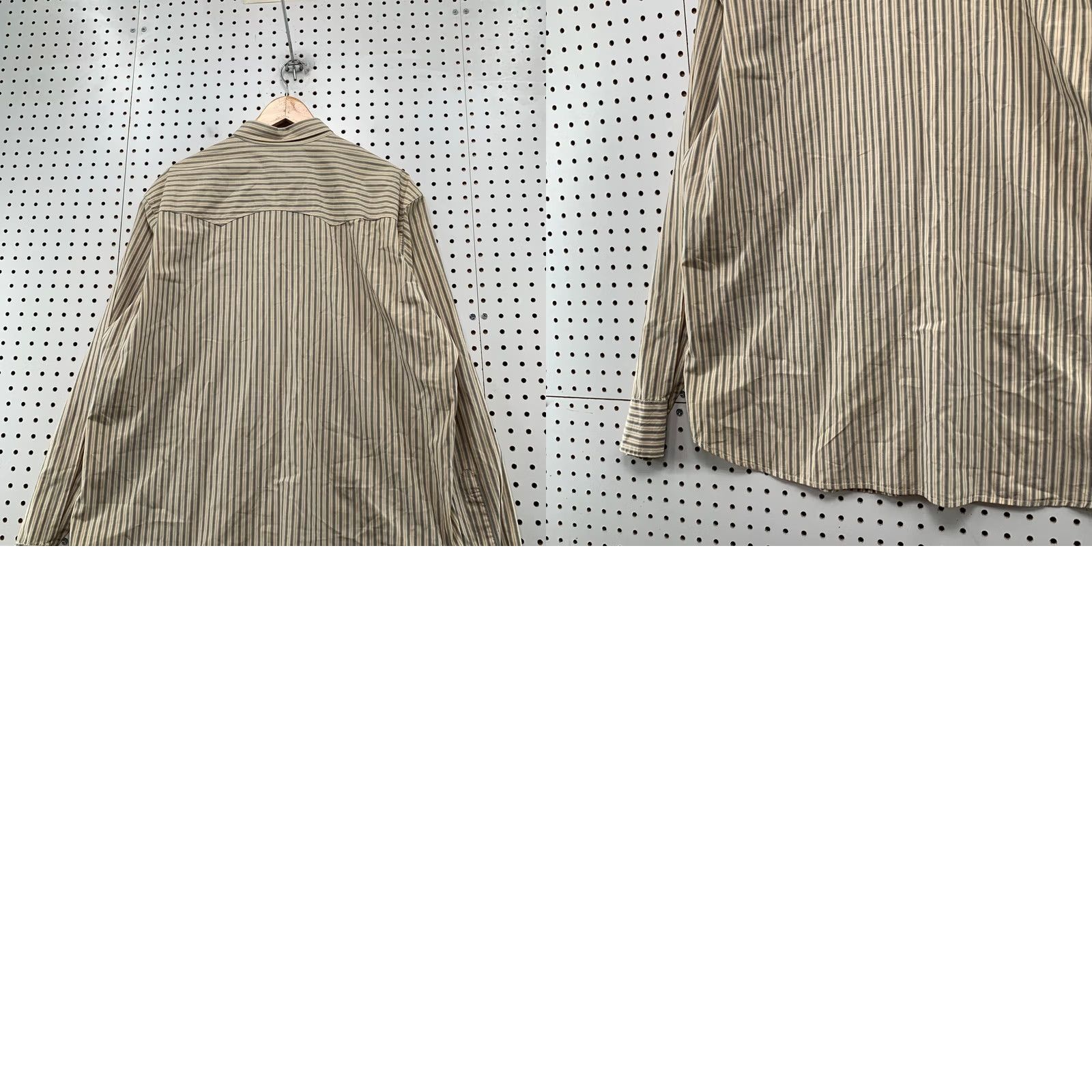 Lucky Brand Lucky Brand Western Snap Shirt Mens XL Beige Striped Long Sleeve Retro VIntage Size US XL / EU 56 / 4 - 10 Thumbnail