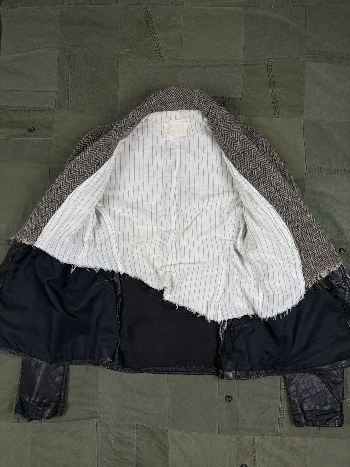 Greg Lauren 50/50 Leather / Wool Jacket Size US S / EU 44-46 / 1 - 4 Thumbnail