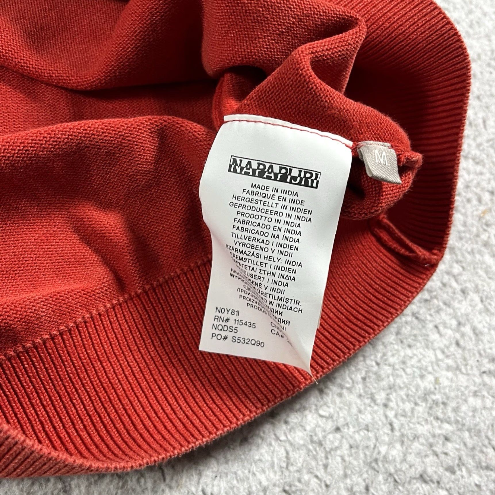 Napapijri Napapijri Sweater Mens M Red Pullover Knit Cotton Logo Embroidered Flag Size US M / EU 48-50 / 2 - 4 Thumbnail