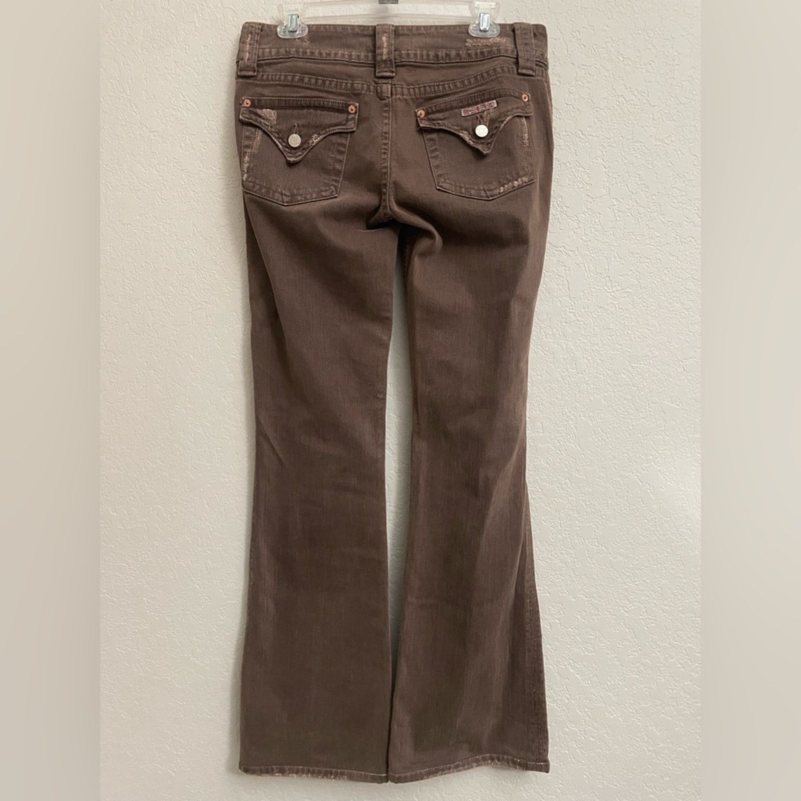 Hudson Hudson Jeans Brown Distressed Flared Jeans - size 31 Size 31" - 2 Thumbnail