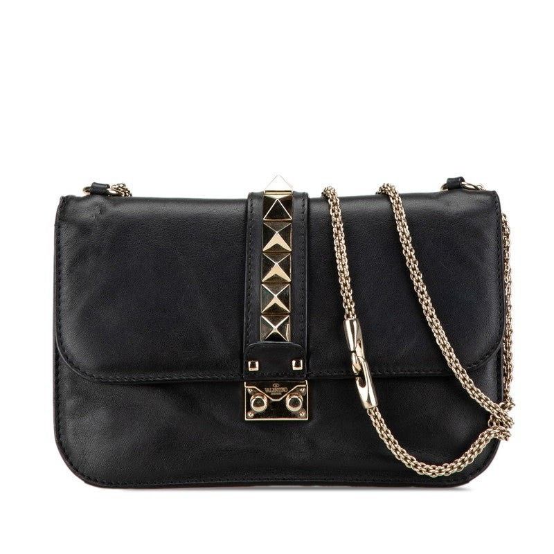 Valentino Valentino Leather Rockstud Chain Shoulder Bag Black Size ONE SIZE - 1 Thumbnail