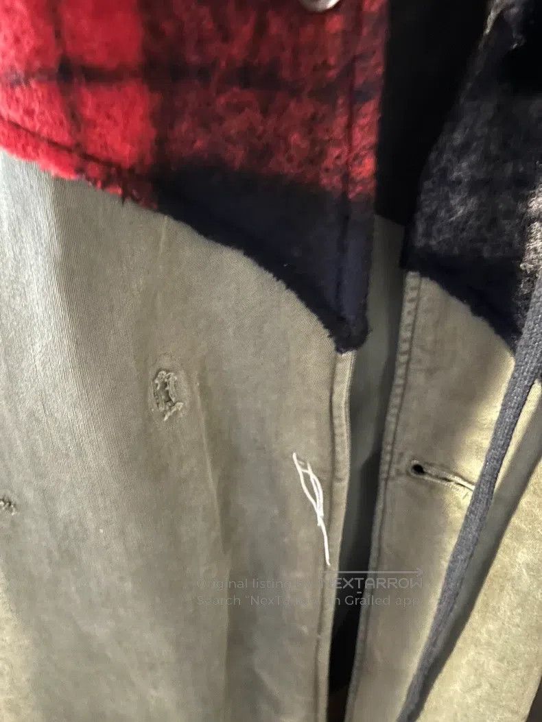 Greg Lauren Greg Lauren Red and black cashmere blend patchwork overcoa Size US M / EU 48-50 / 2 - 5 Thumbnail